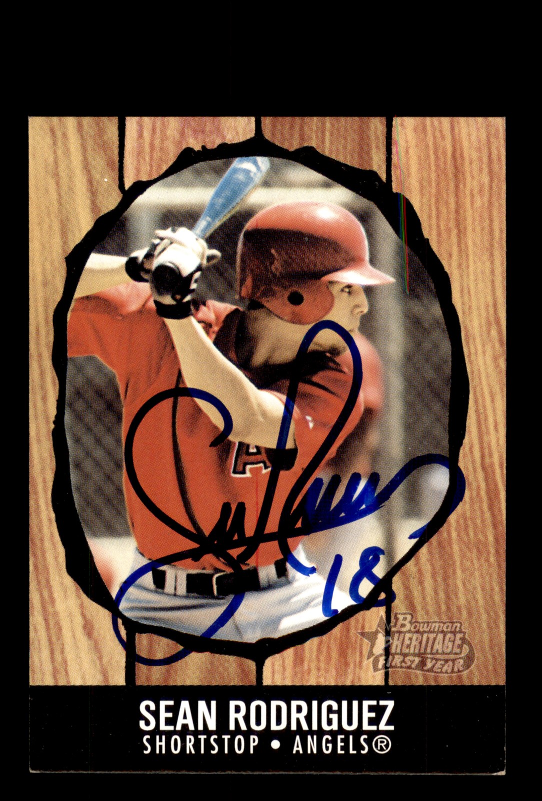 Signed Baseball Card Auto Sean Rodriguez 2003 Bowman Heritage #264 Angels