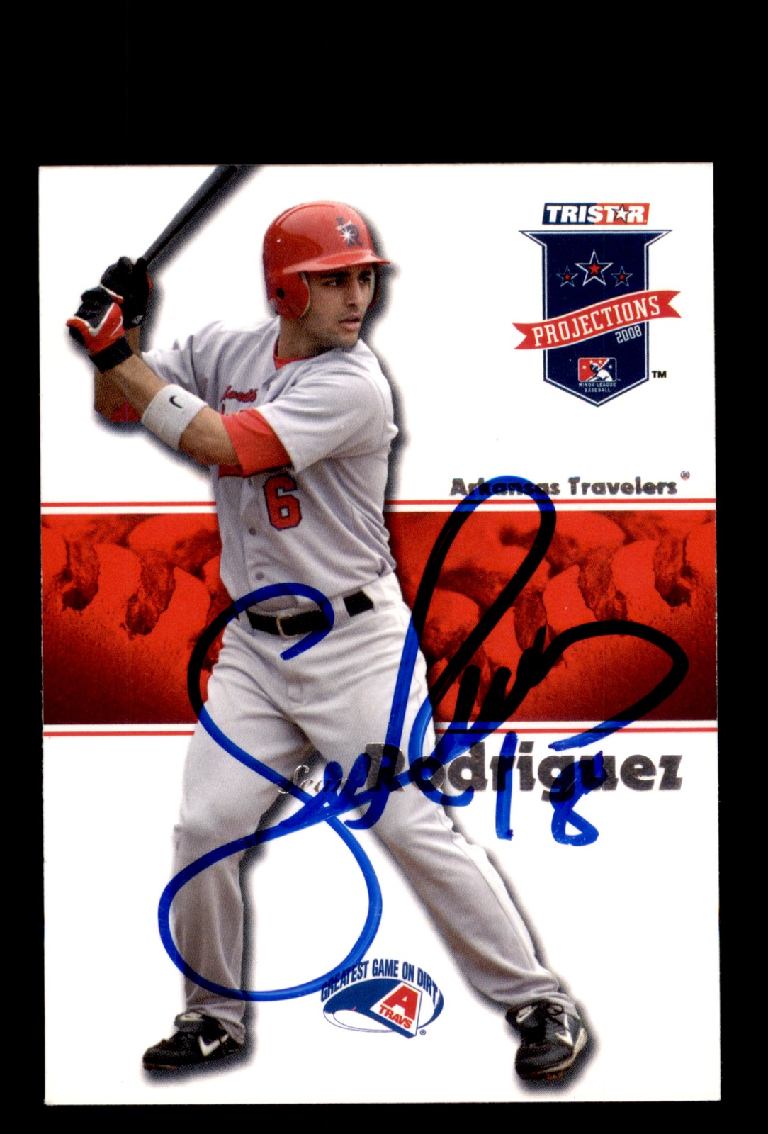 Signed Baseball Card Auto Sean Rodriguez 2008 TriStar PROjections #242 Travelers