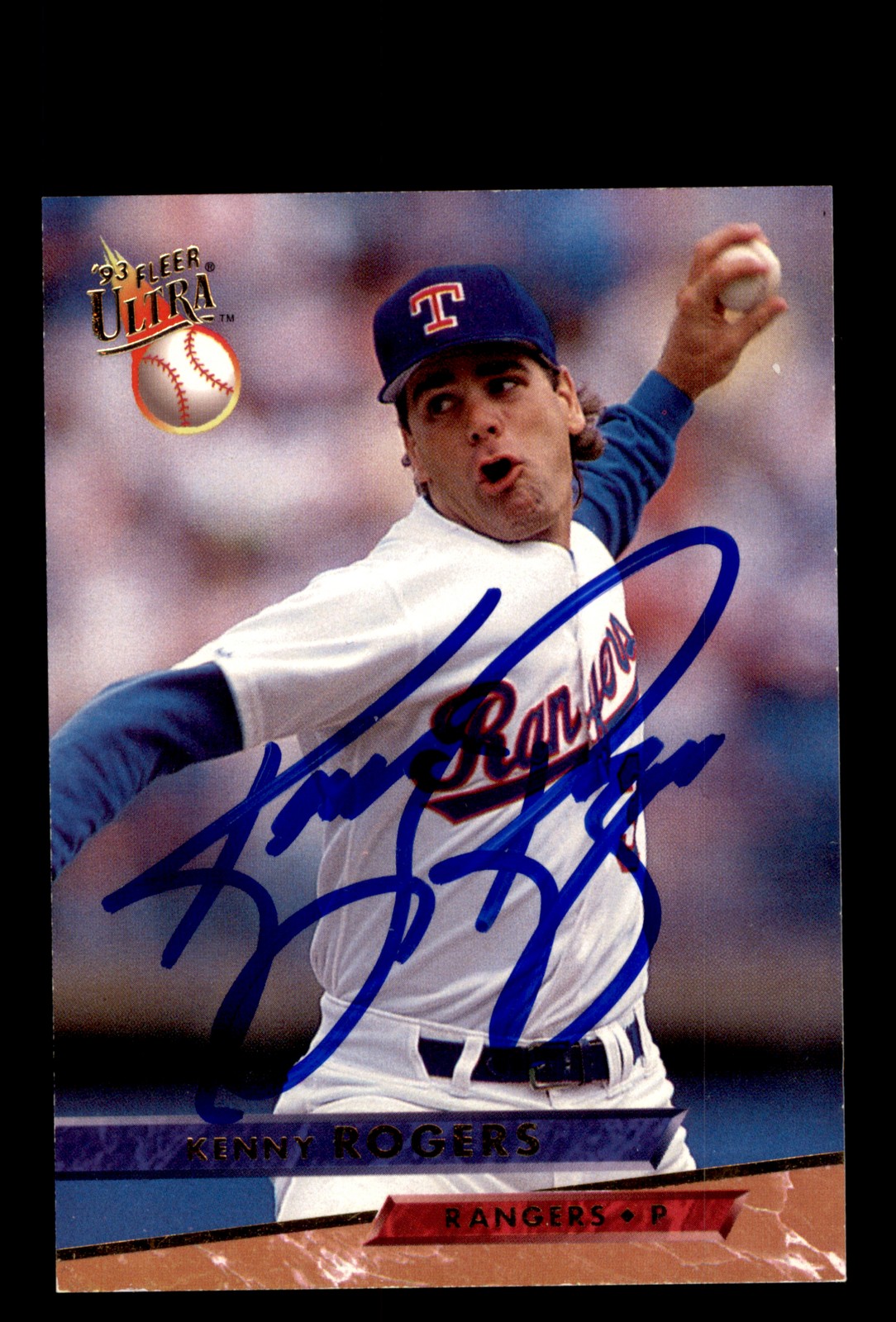 Signed Baseball Card Auto Kenny Rogers 1993 Fleer Ultra #285 Texas Rangers