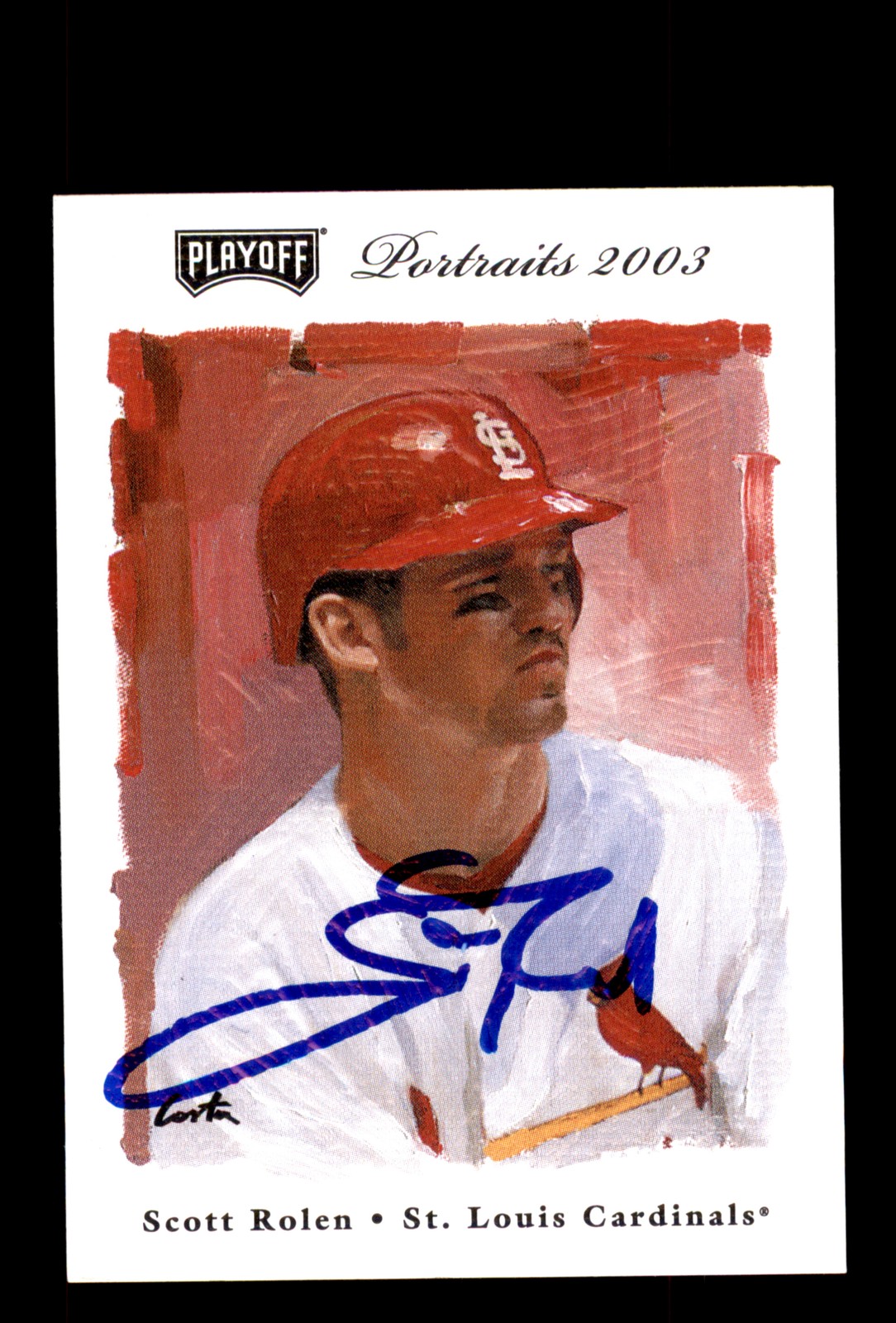Signed Baseball Card Auto Scott Rolen 2003 Playoff Portraits #122 Cardinals HOF