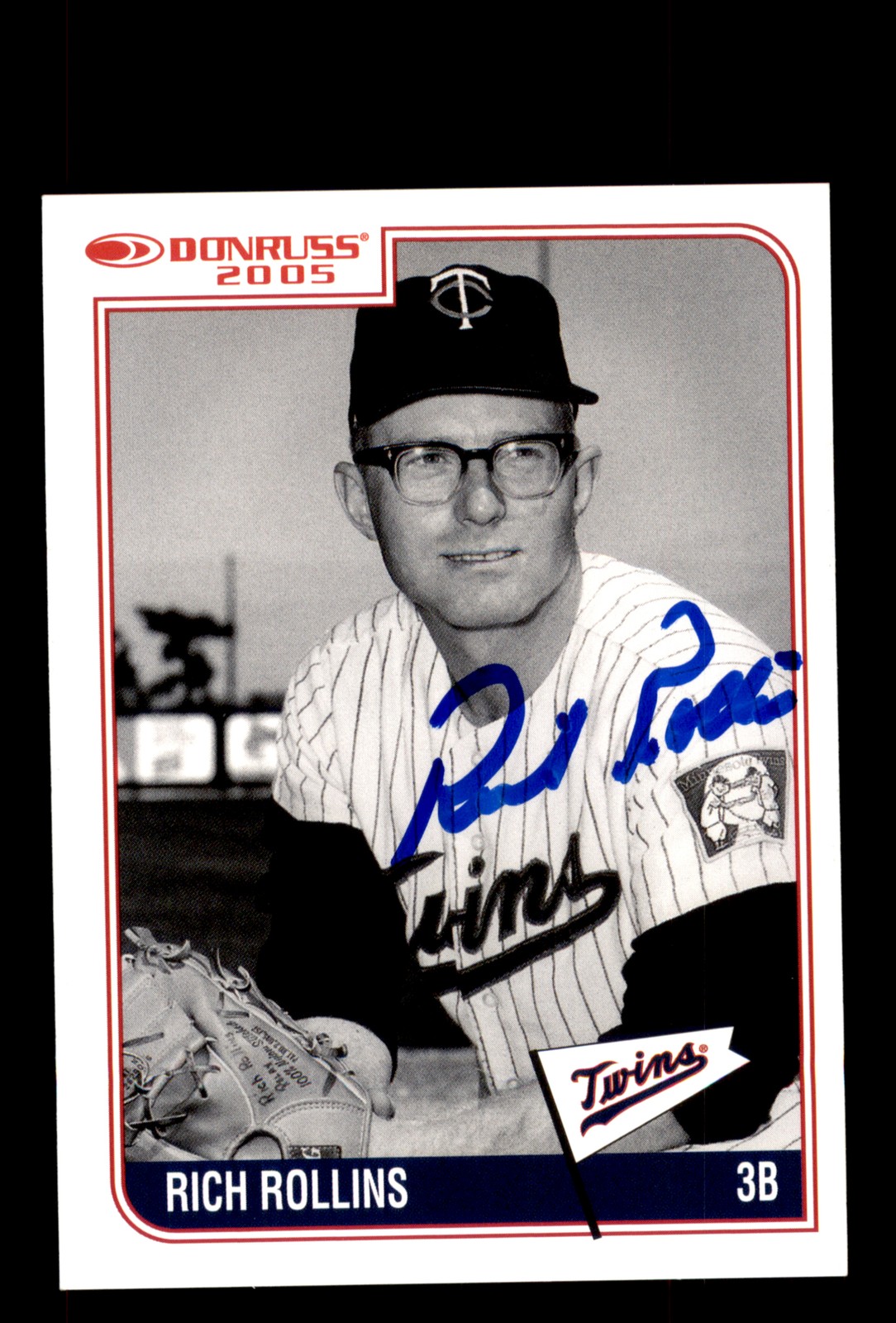 Signed Baseball Card Auto Rich Rollins 2005 Donruss Minnesota Twins 1965 ALC