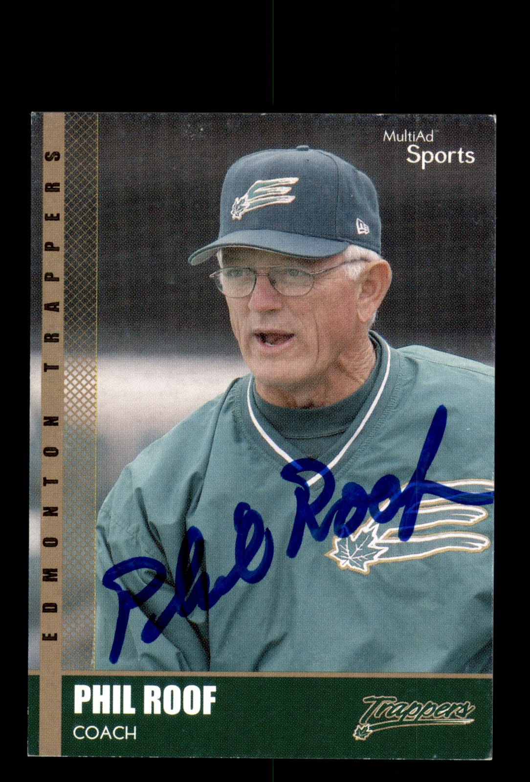 Signed Baseball Card Auto Phil Roof 2002 MultiAd Edmonton Trappers