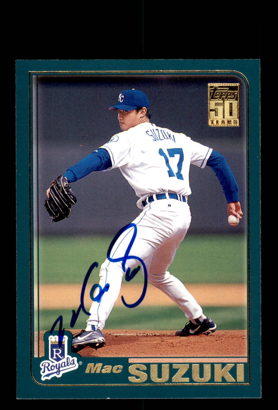 Signed Baseball Card Auto Mac Suzuki 2001 Topps #557 Kansas City Royals