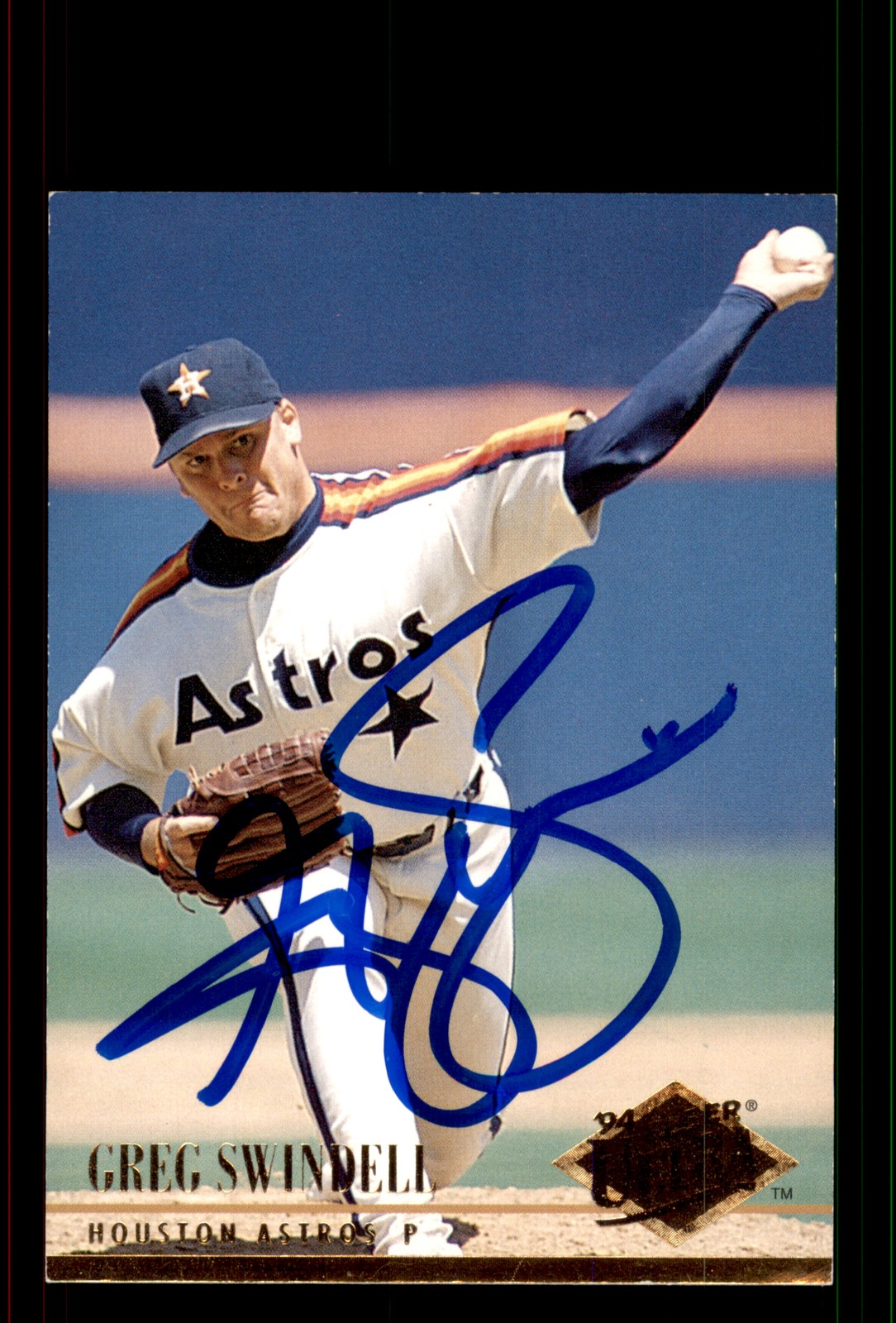 Signed Baseball Card Auto Greg Swindell 1994 Fleer Ultra #210 Houston Astros