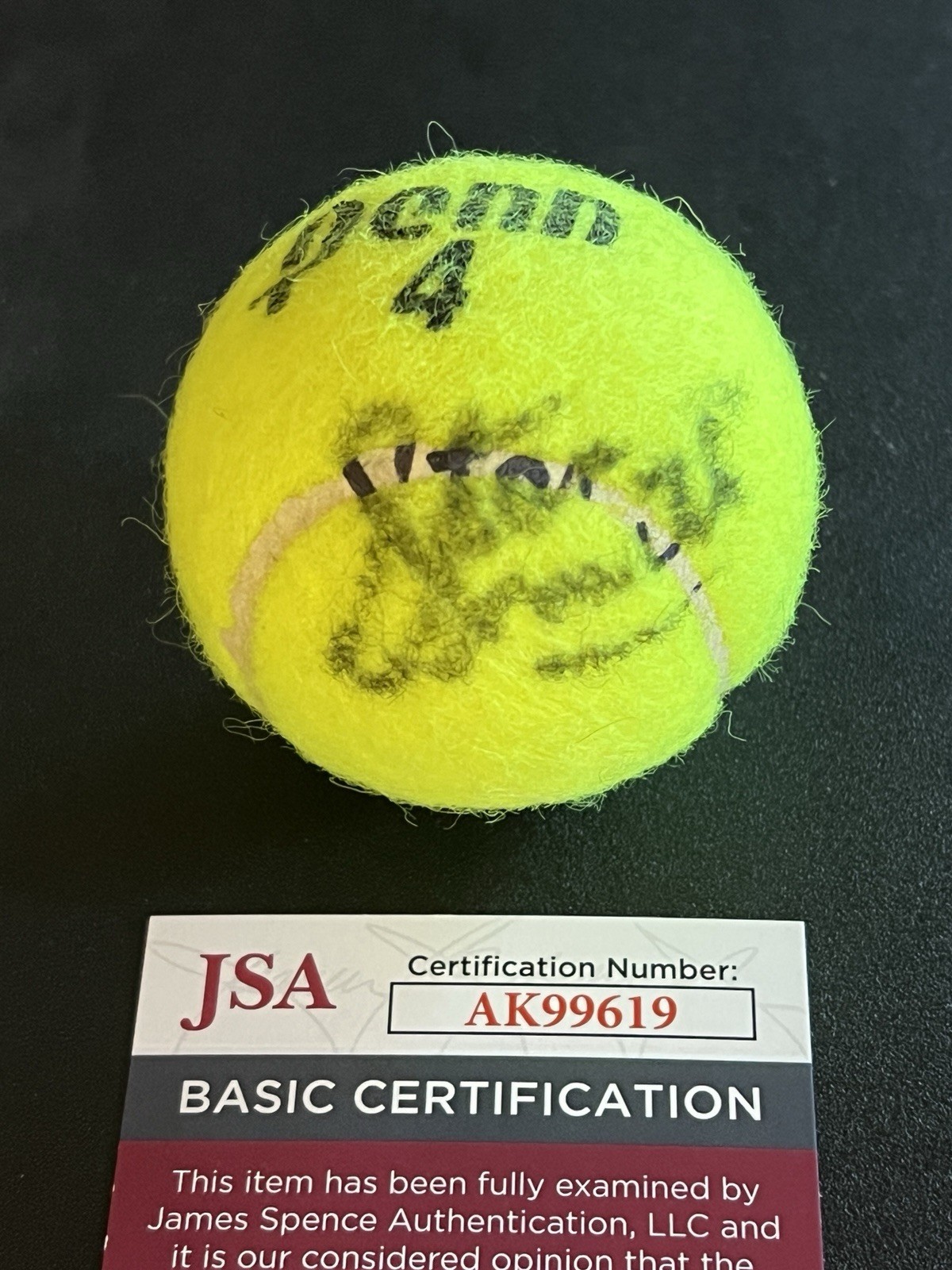 STAN SMITH SIGNED TENNIS BALL AUTO HALL OF FAME HOF AMERICAN JSA COA