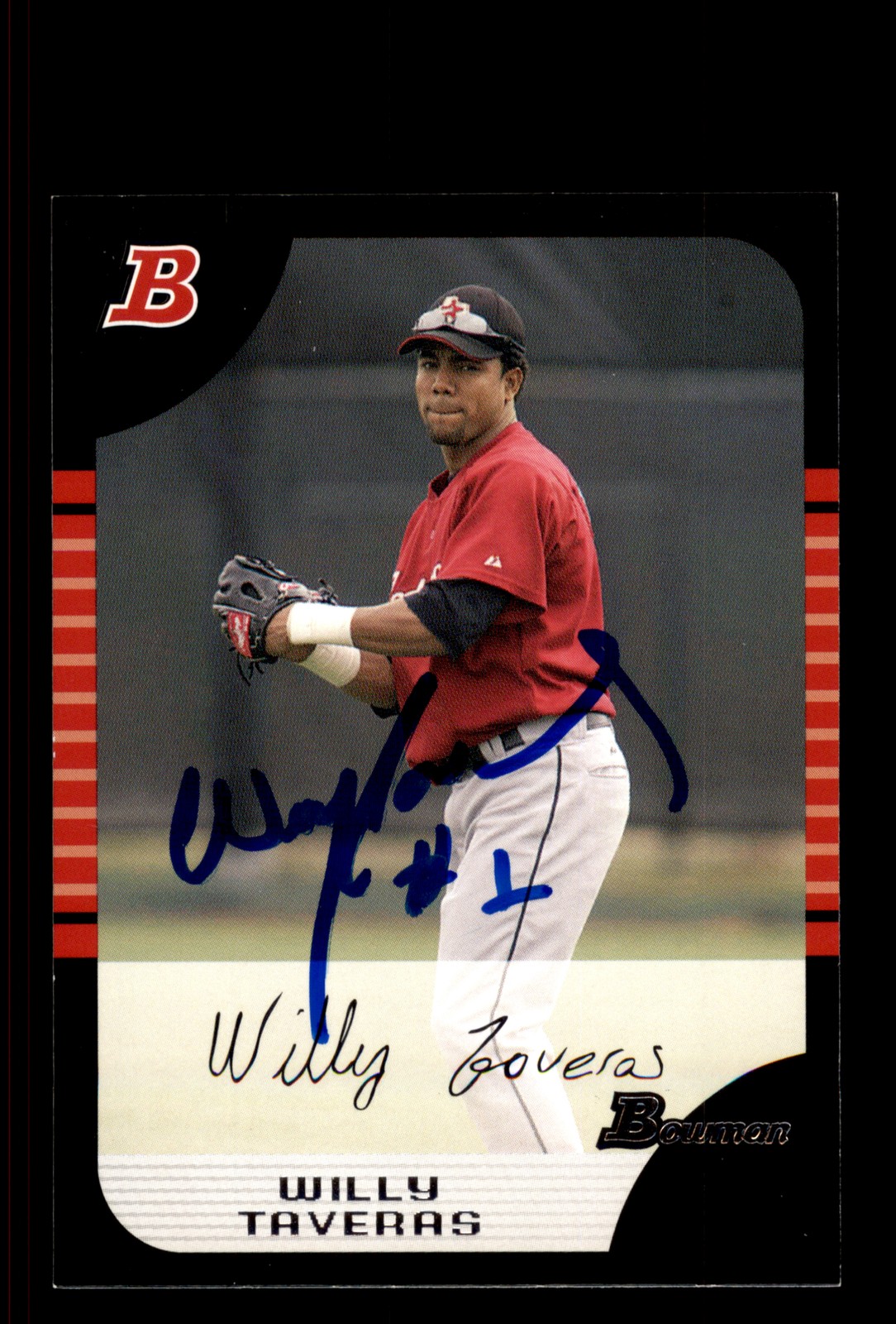 Signed Baseball Card Auto Willy Taveras 2005 Bowman #BDP11 Houston Astros