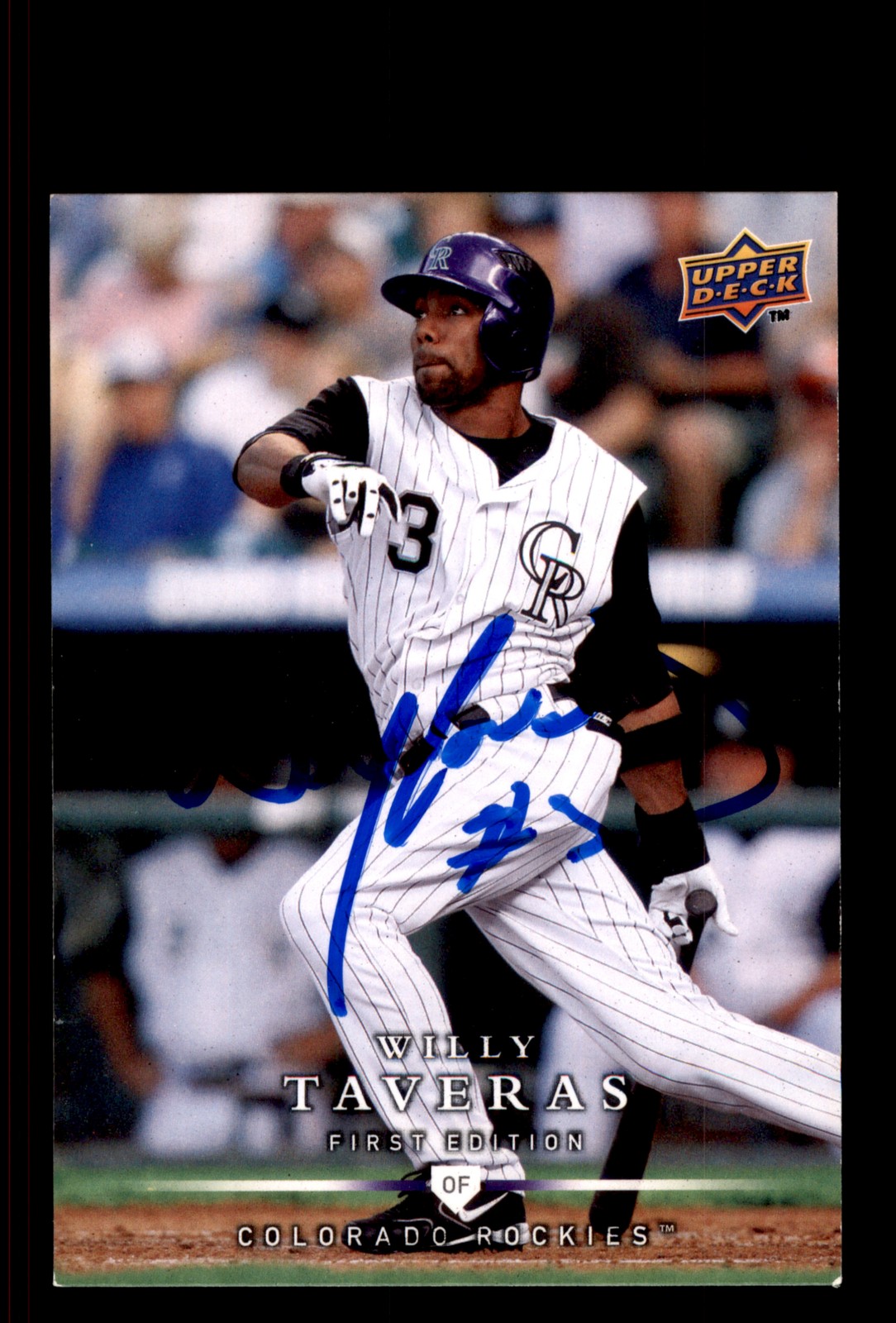 Signed Baseball Card Auto Willy Taveras 2008 Upper Deck First Edition #208