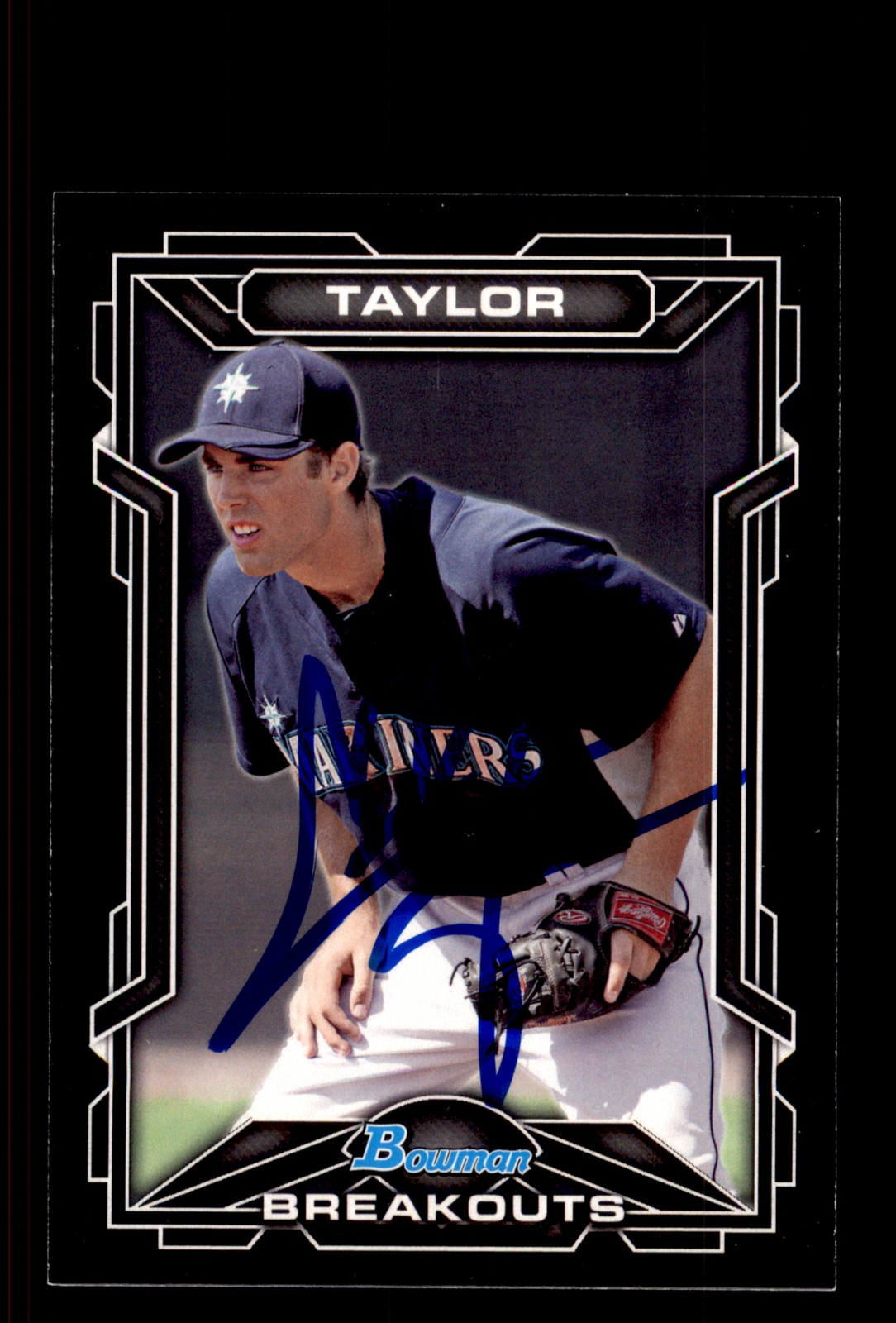 Signed Baseball Card Auto Chris Taylor 2013 Bowman #BSB-CT Seattle Mariners