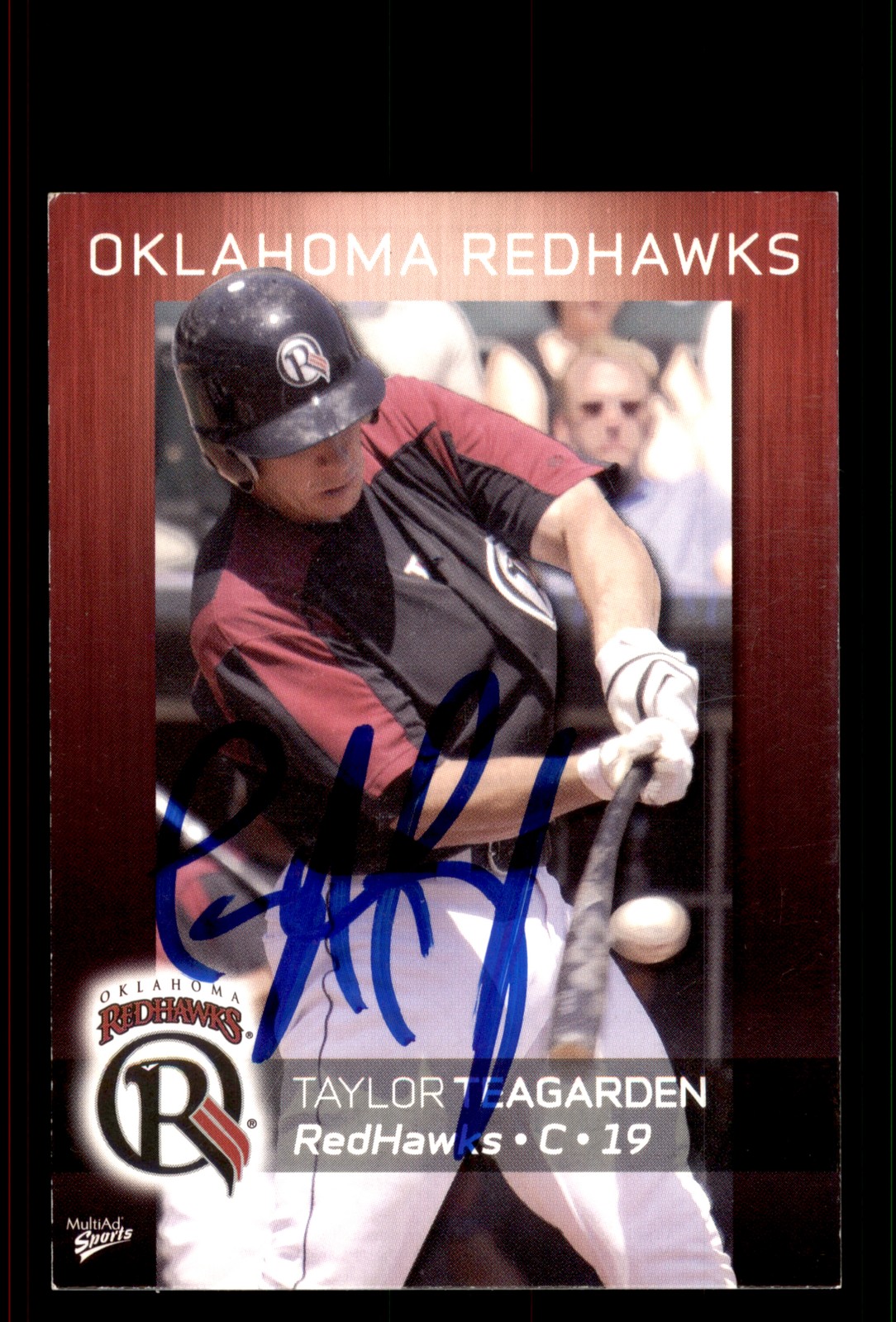 Signed Baseball Card Auto Taylor Teagarden 2008 Oklahoma City RedHawks