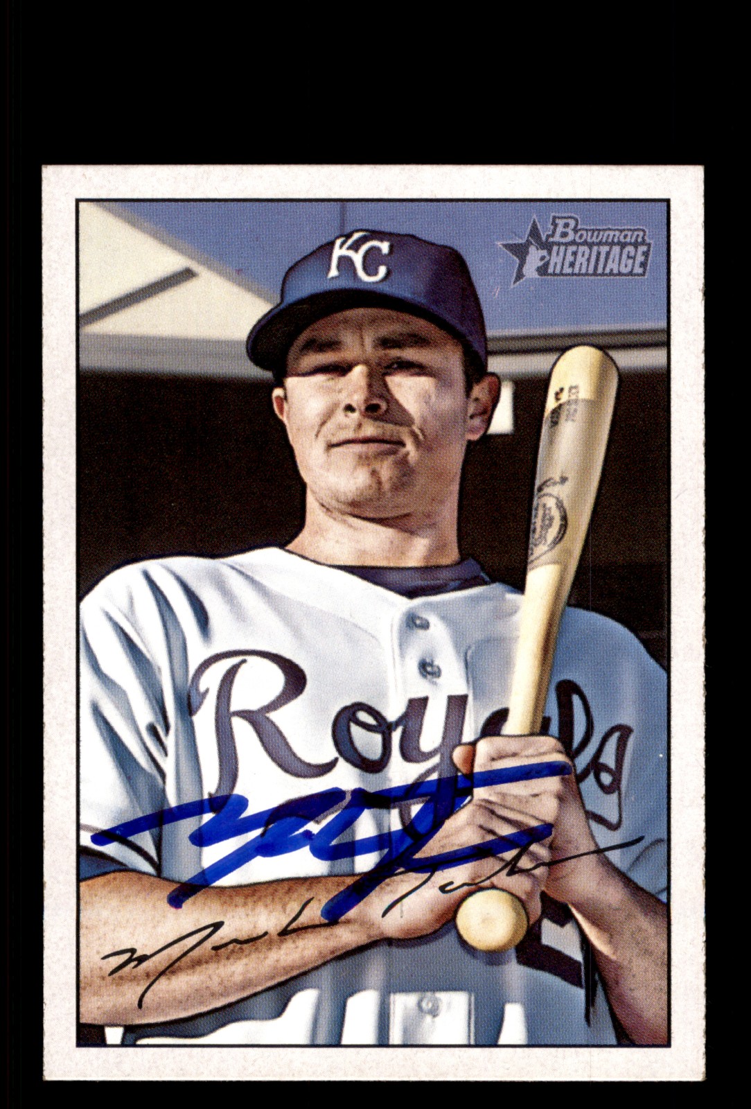Signed Baseball Card Auto Mark Teahen 2007 Bowman Heritage #146 Royals