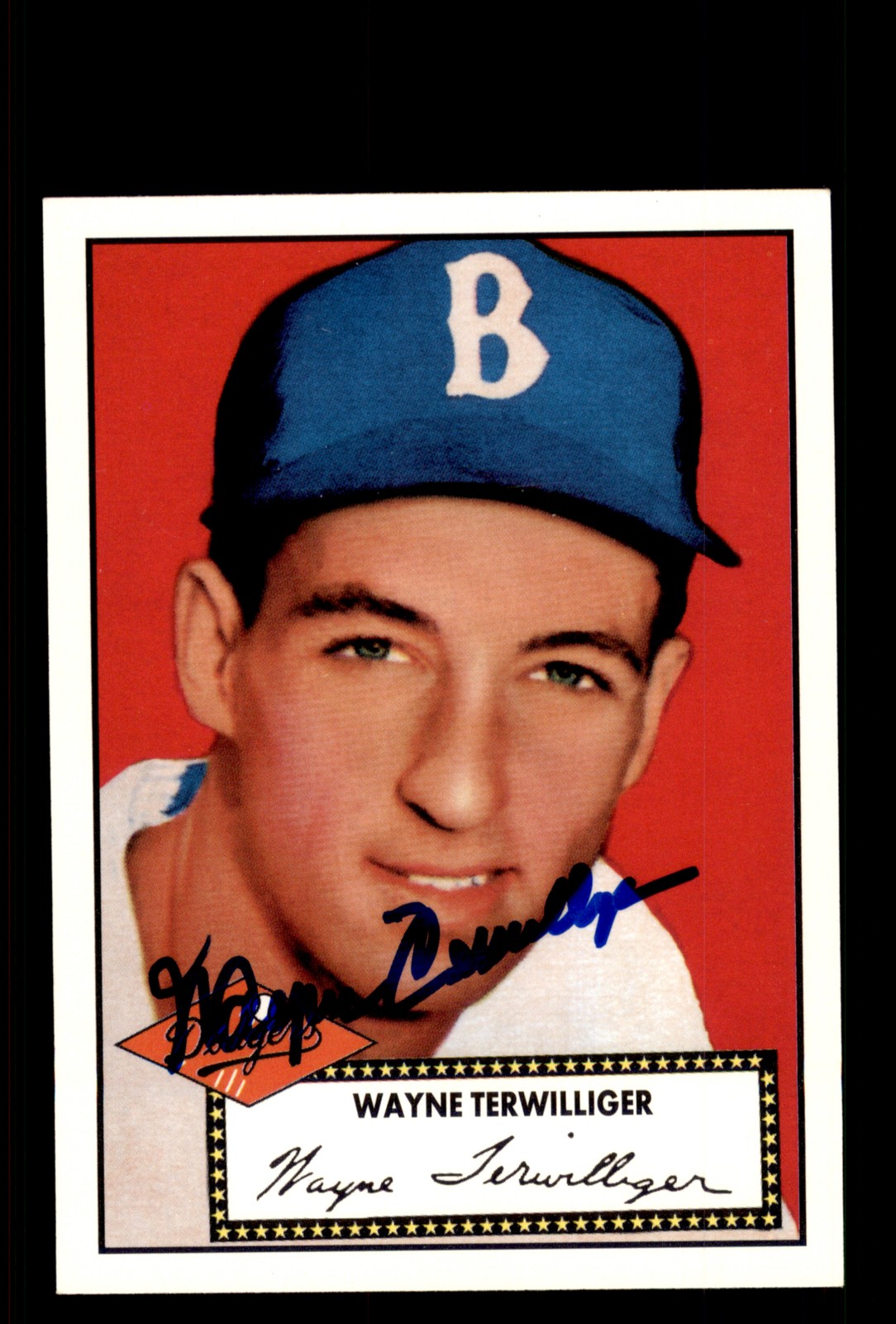 Signed Baseball Card Auto Wayne Terwilliger 1995 Topps Archives Dodgers