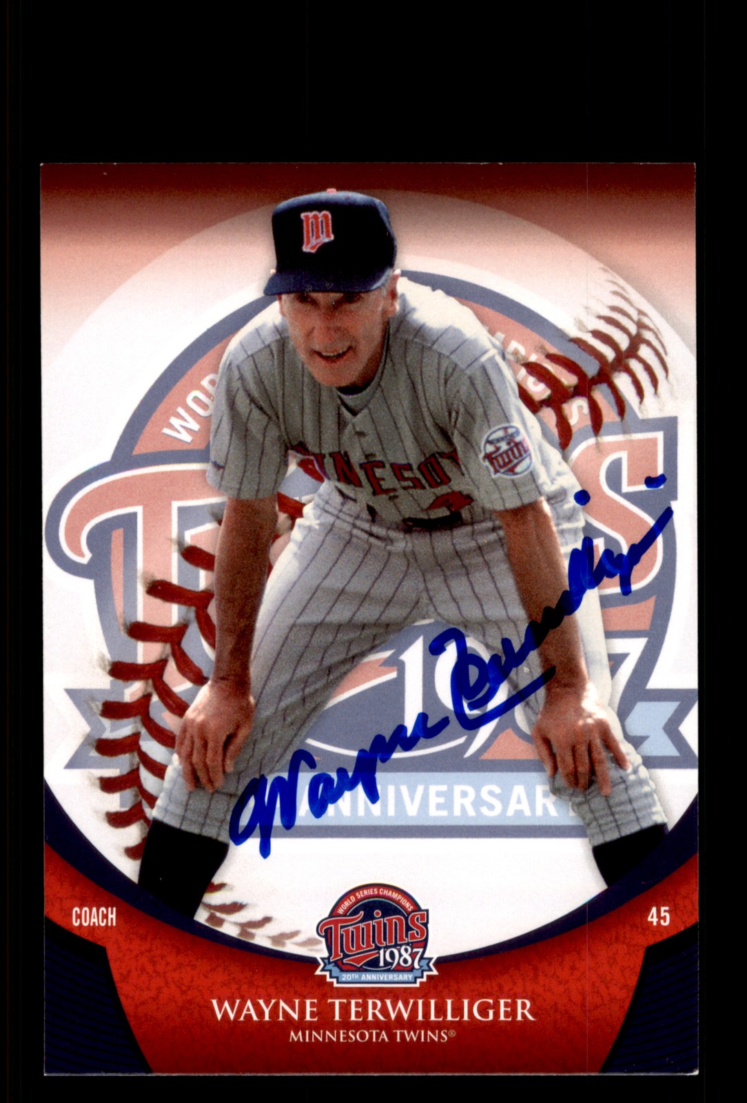Signed Baseball Card Auto Wayne Terwilliger 2007 Upper Deck Minnesota SGA