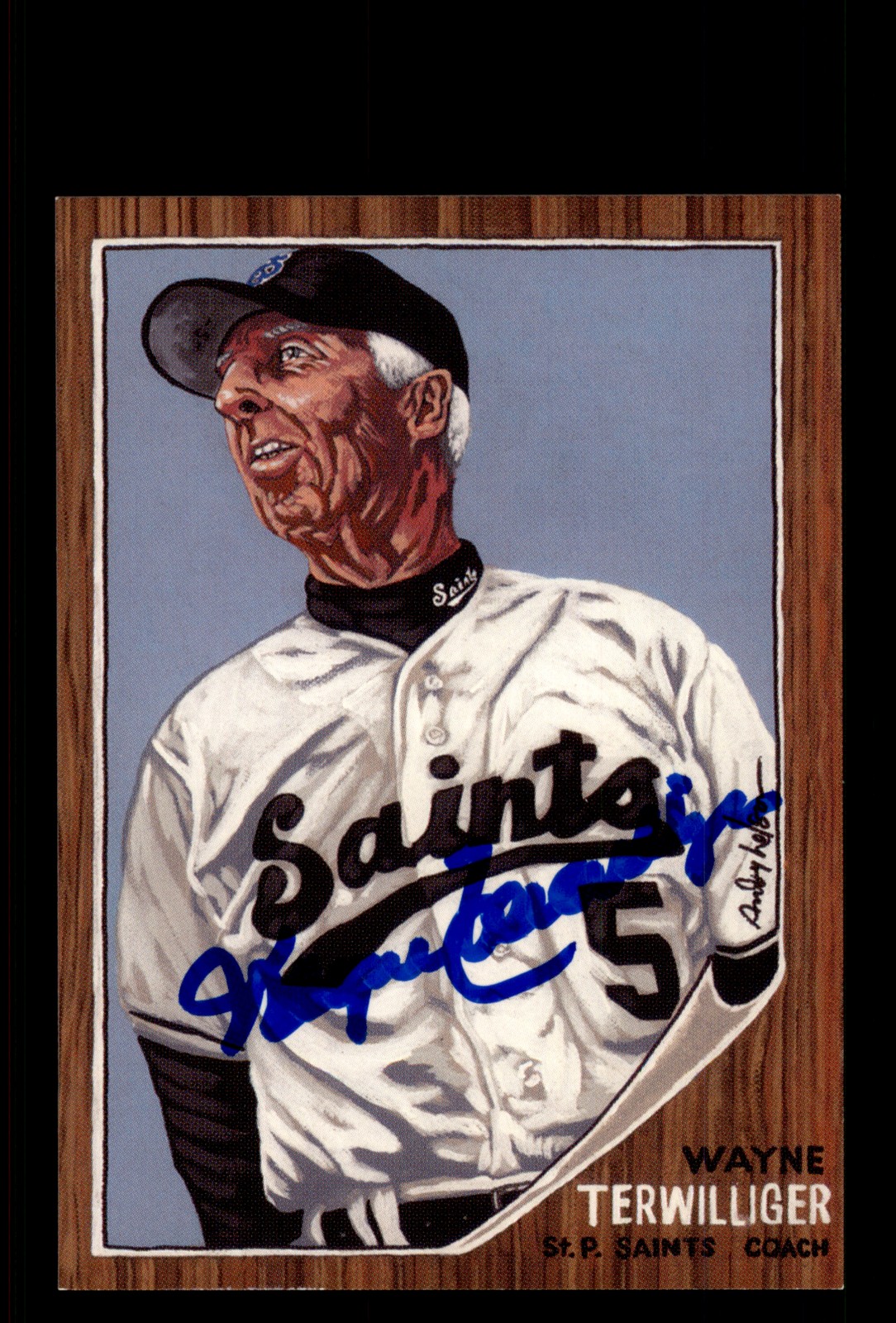 Signed Baseball Card Auto Nelson Series Wayne Terwilliger 2006 St. Paul Saints