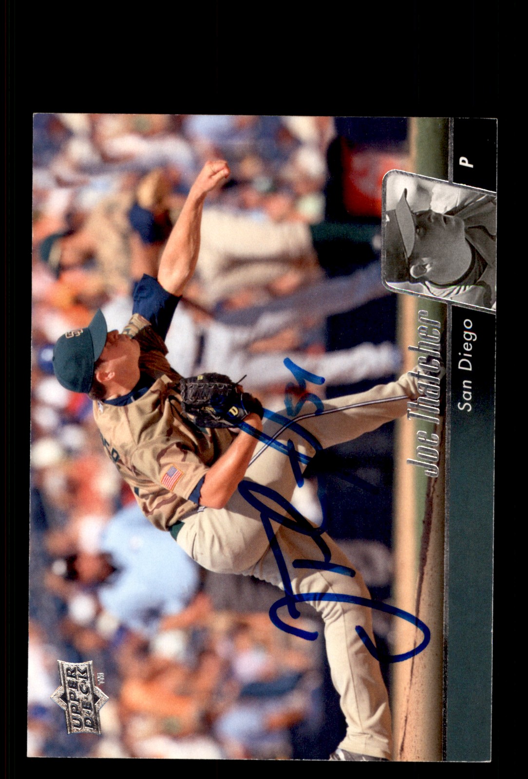 Signed Baseball Card Auto Joe Thatcher 2010 Upper Deck #422 San Diego Padres