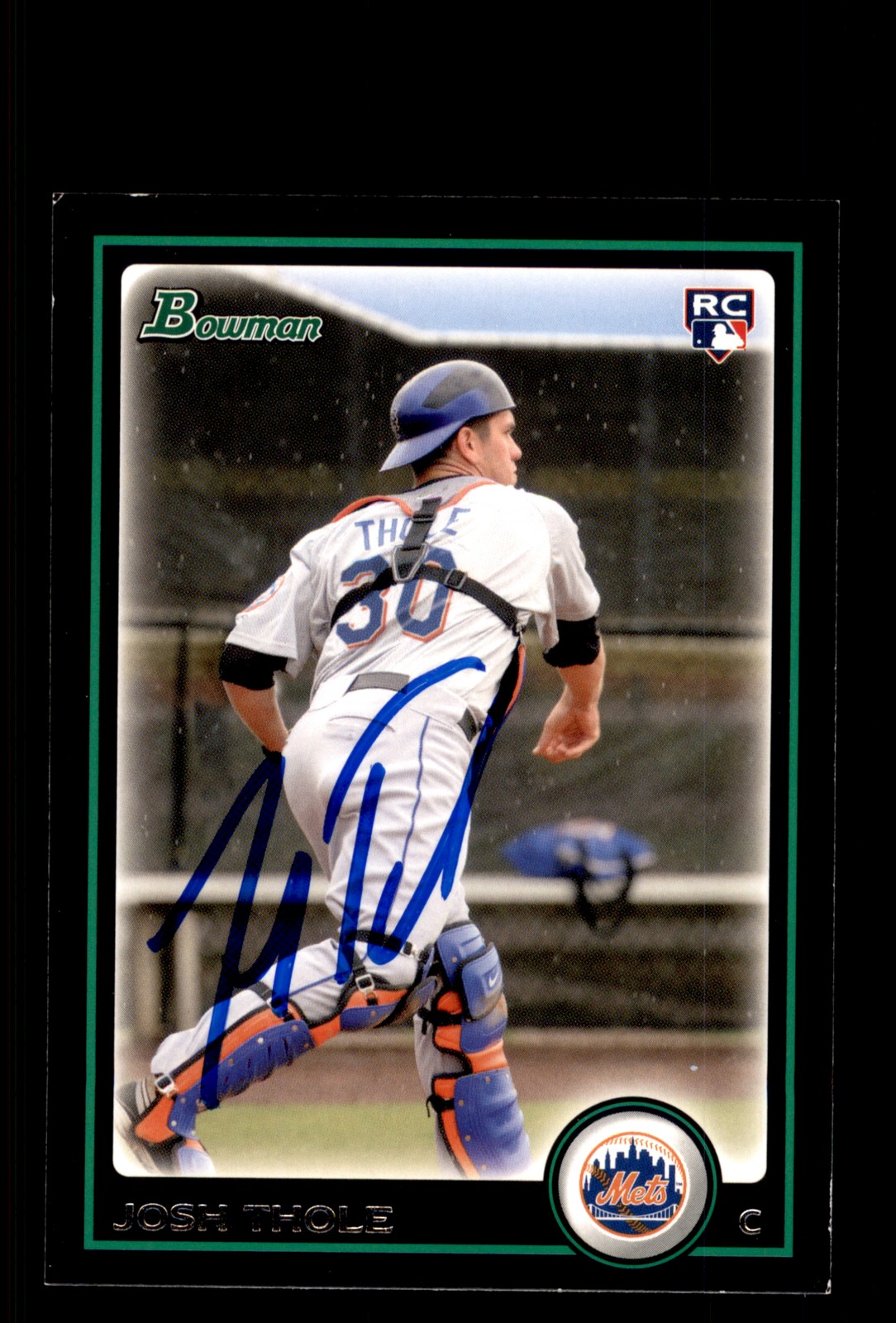 Signed Baseball Card Auto Josh Thole 2010 Bowman #BDP73 New York Mets