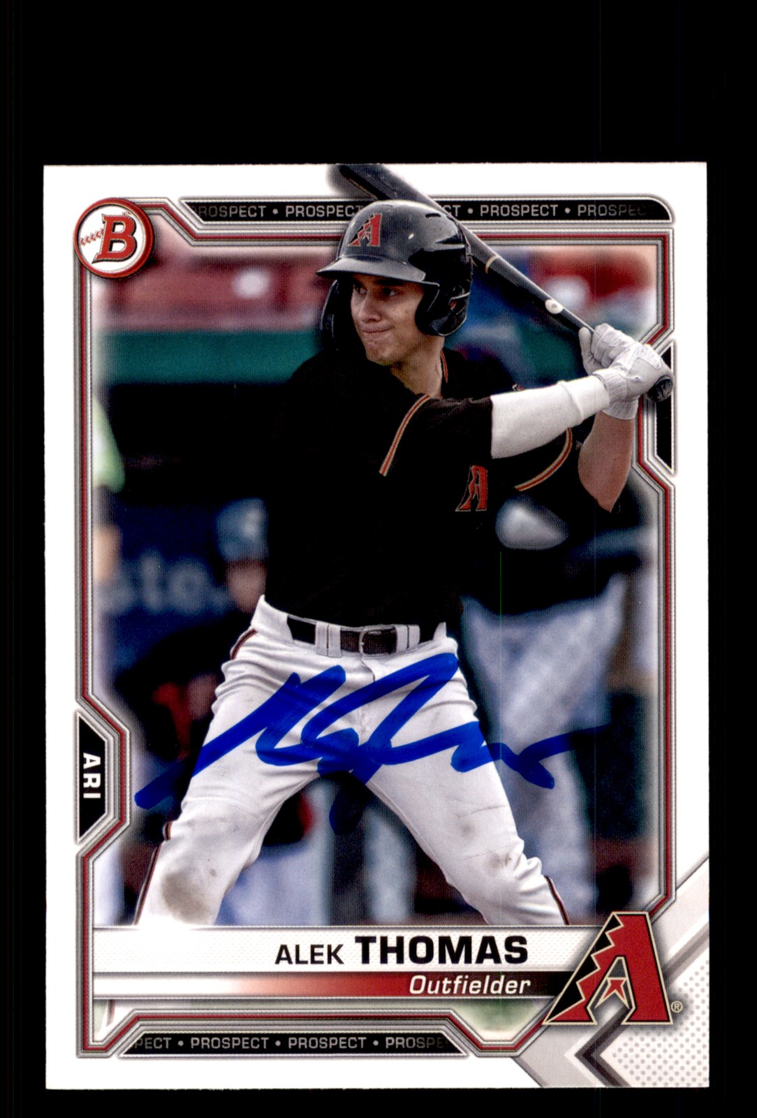 Signed Baseball Card Auto Alek Thomas 2021 Bowman #BP-31 Arizona Diamondbacks