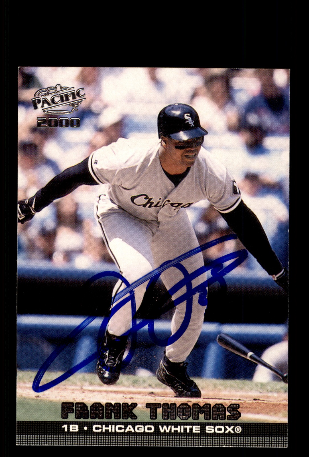 Signed Baseball Card Auto Frank Thomas 2000 Pacific #107 Chicago White Sox