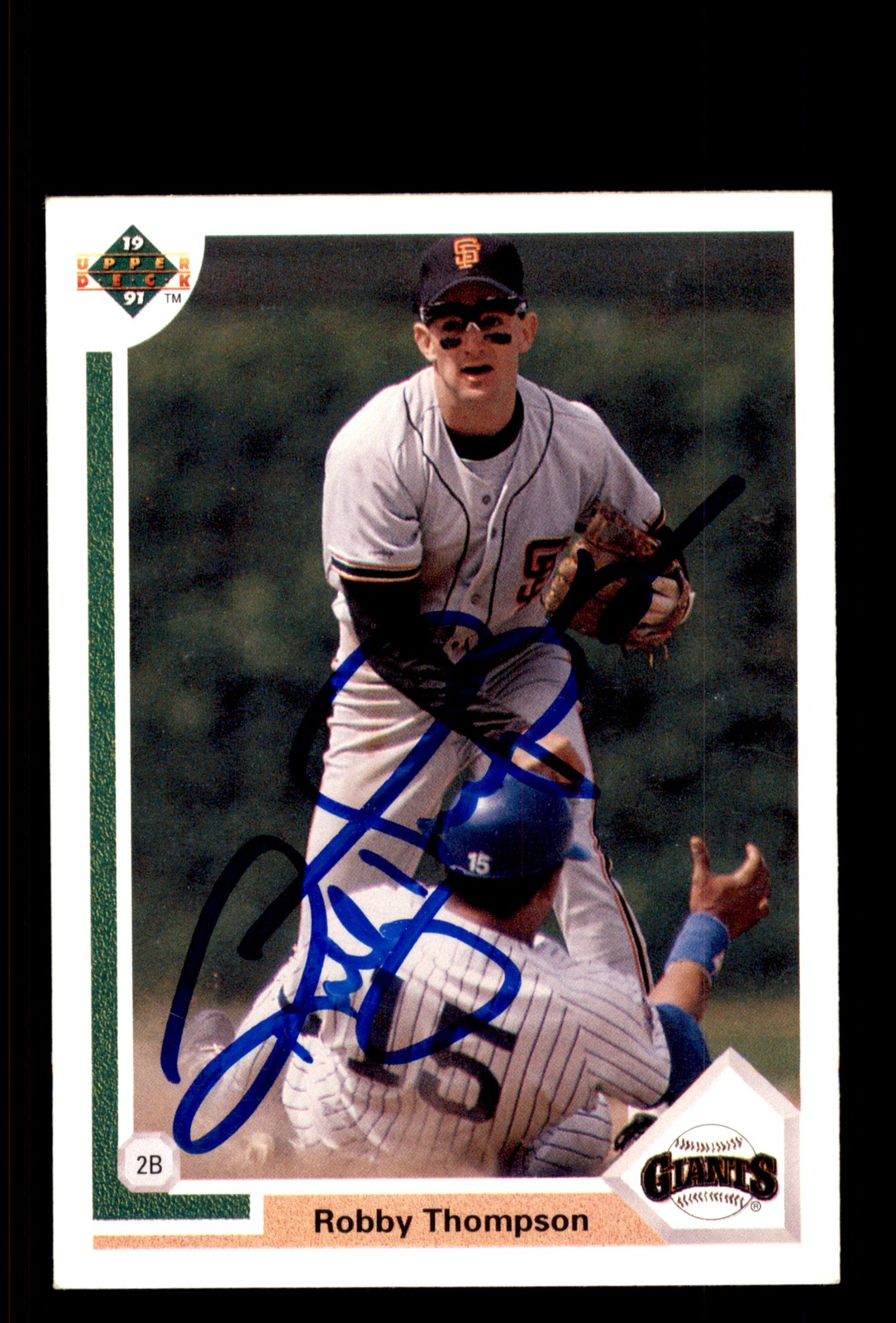 Signed Baseball Card Auto Robby Thompson 1991 Upper Deck #178 Giants