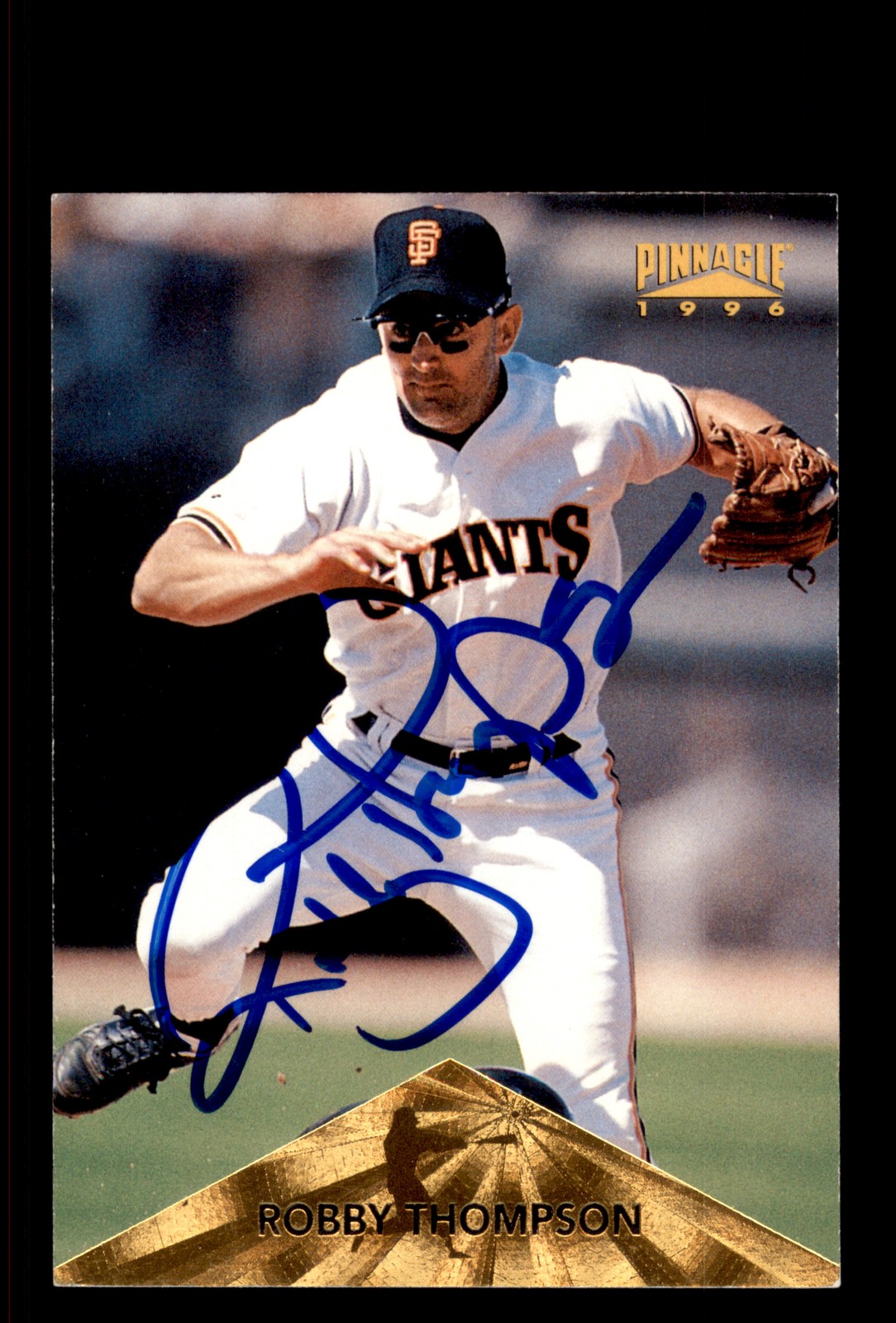 Signed Baseball Card Auto Robby Thompson 1996 Pinnacle #53 San Francisco Giants
