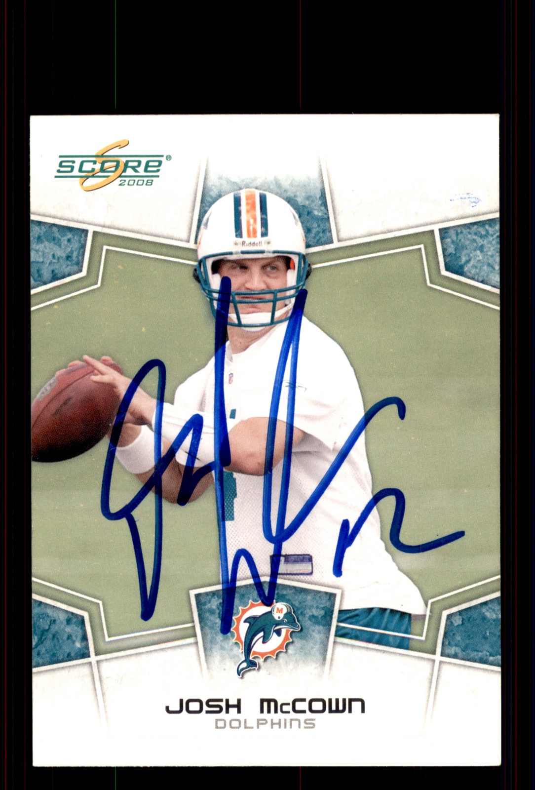 Signed Football Card Auto Josh McCown 2008 Score #168 Miami Dolphins