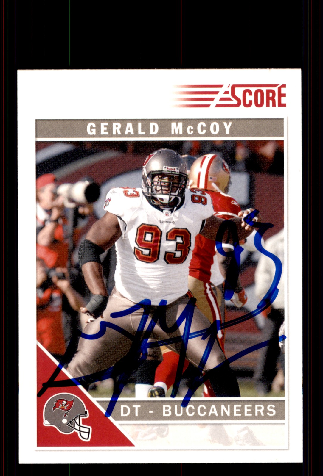 Signed Football Card Auto Gerald McCoy 2011 Score #276 Tampa Bay Buccaneers