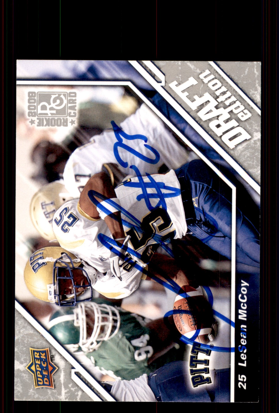 Signed Football Card Auto LeSean McCoy 2009 Upper Deck Draft Edition #76 Pitt