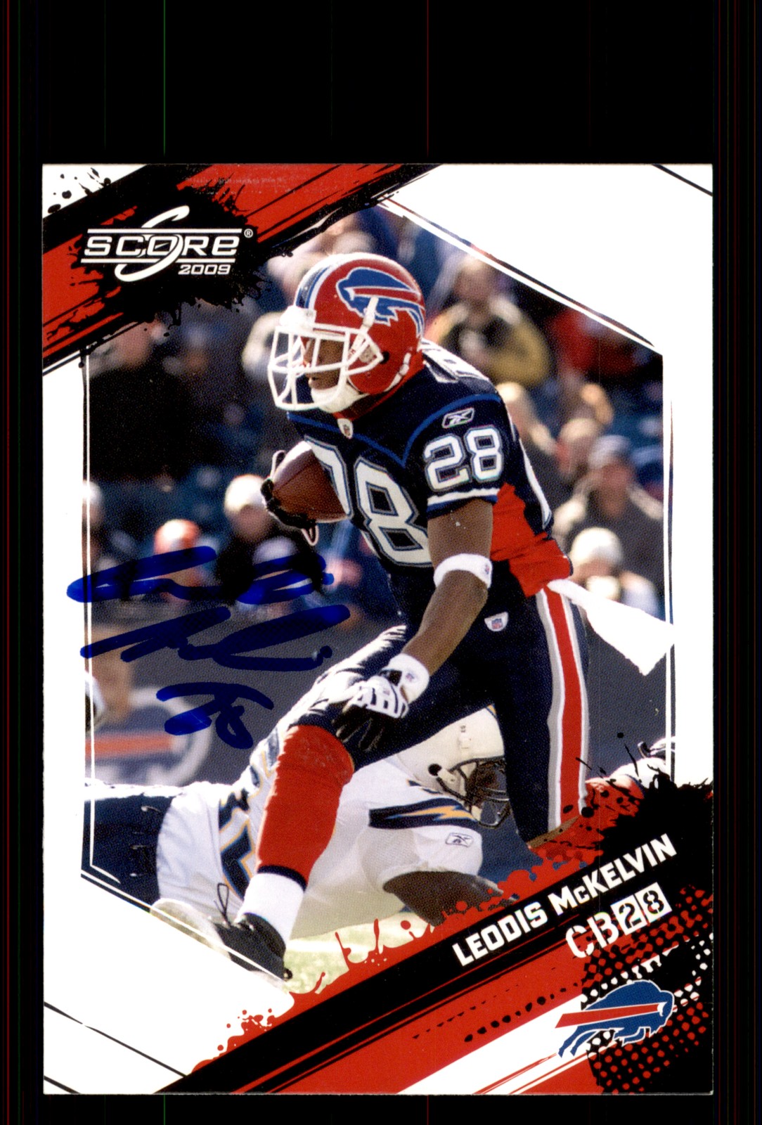 Signed Football Card Auto Leodis McKelvin 2009 Score #33 Buffalo Bills