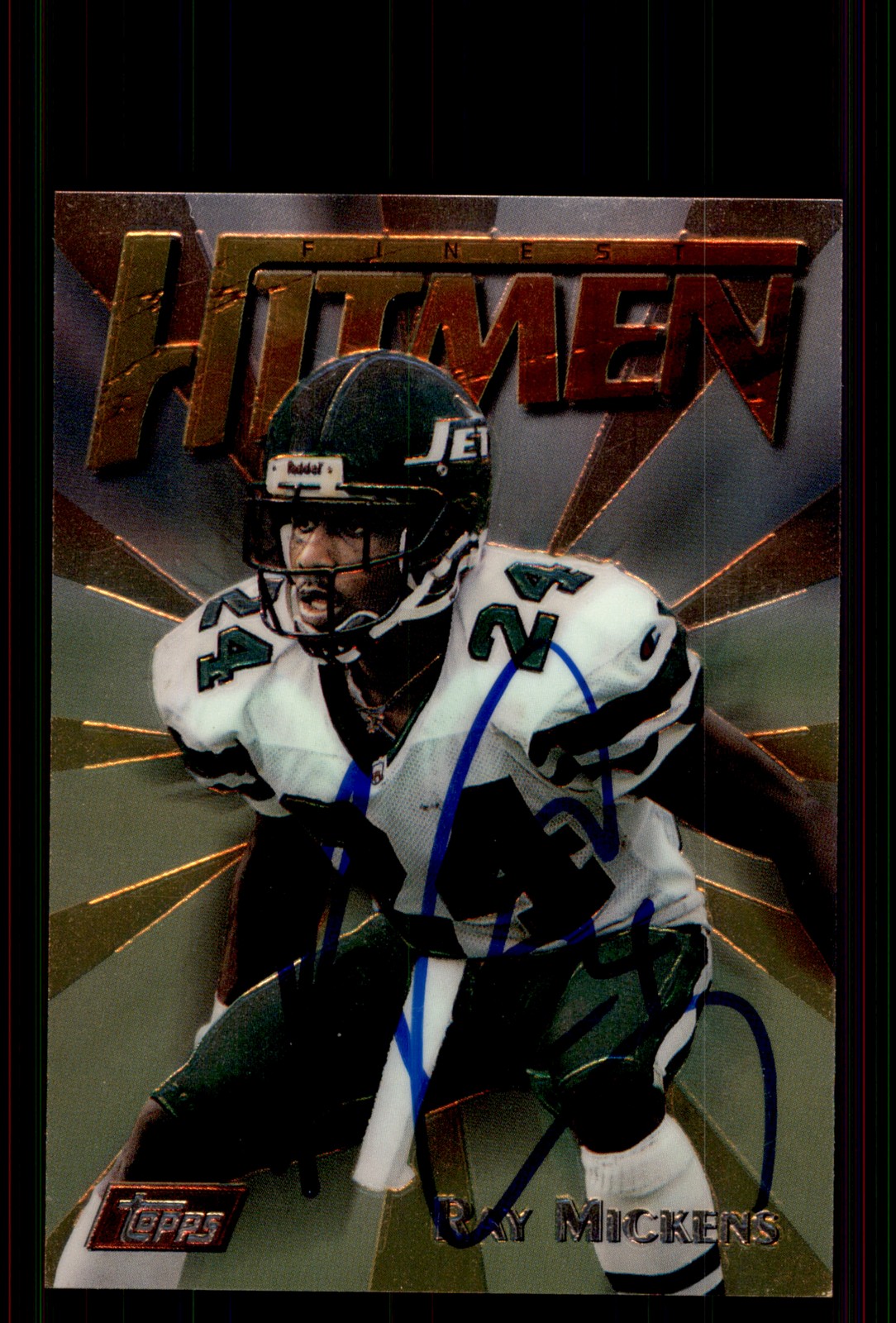 Signed Football Card Auto Ray Mickens 1997 Finest #14 New York Jets