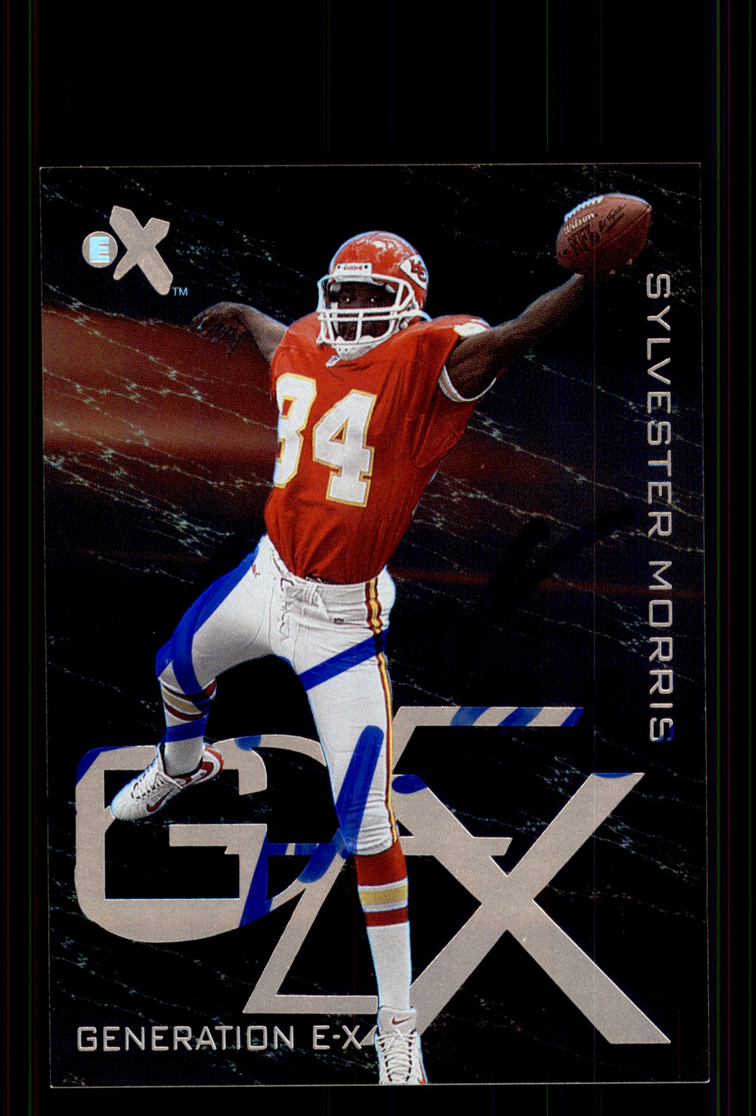 Signed Football Card Auto Sylvester Morris 2000 Fleer E-X #14 GX Chiefs