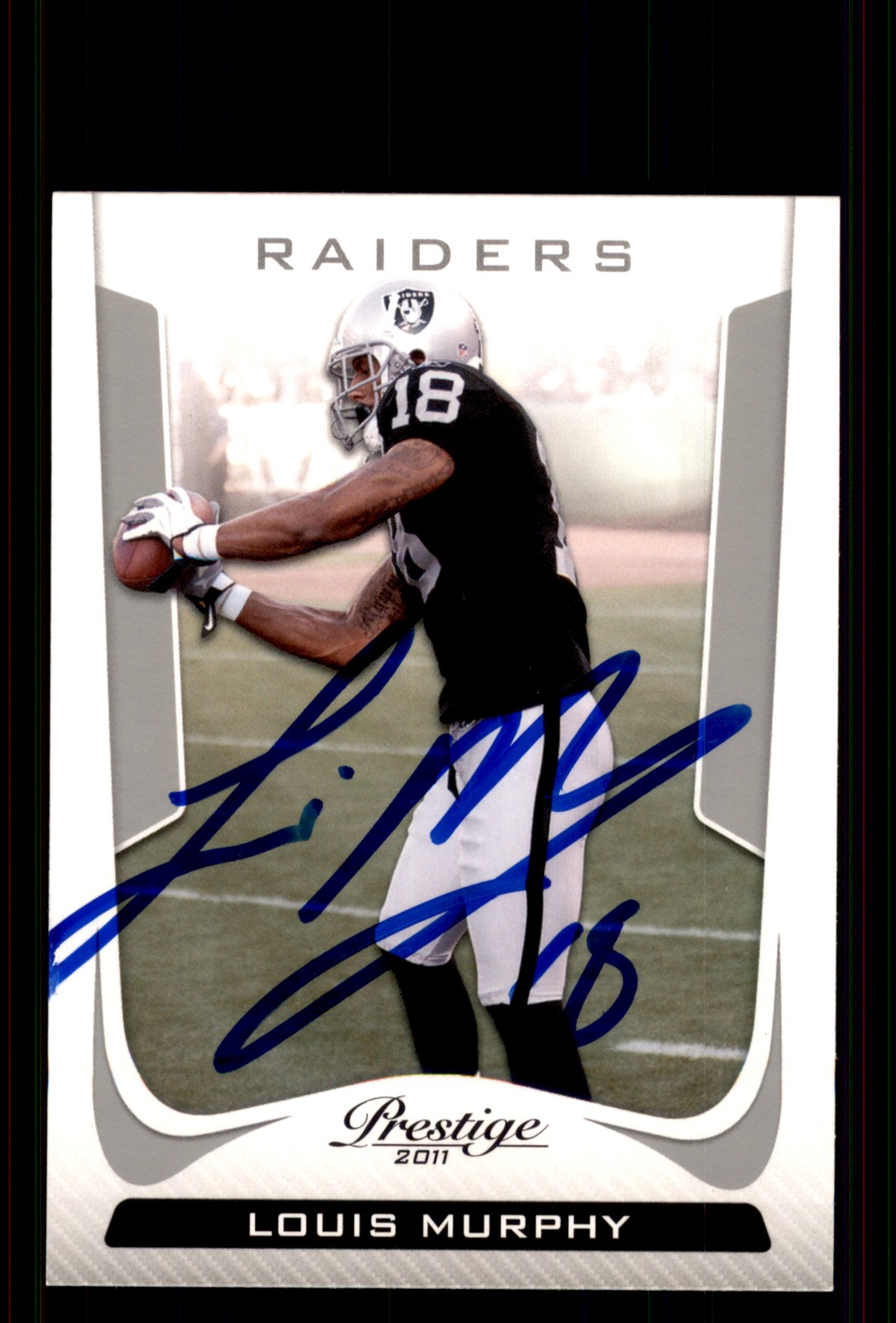 Signed Football Card Auto Louis Murphy 2011 Panini Prestige #144 Oakland Raiders