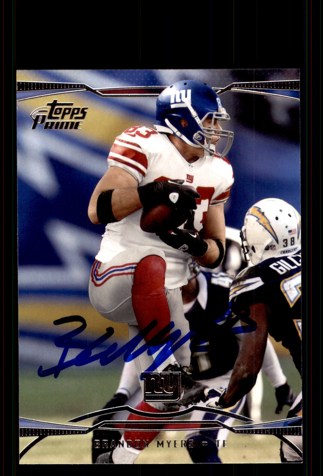 Signed Football Card Auto Brandon Myers 2013 Topps Prime #70 New York Giants