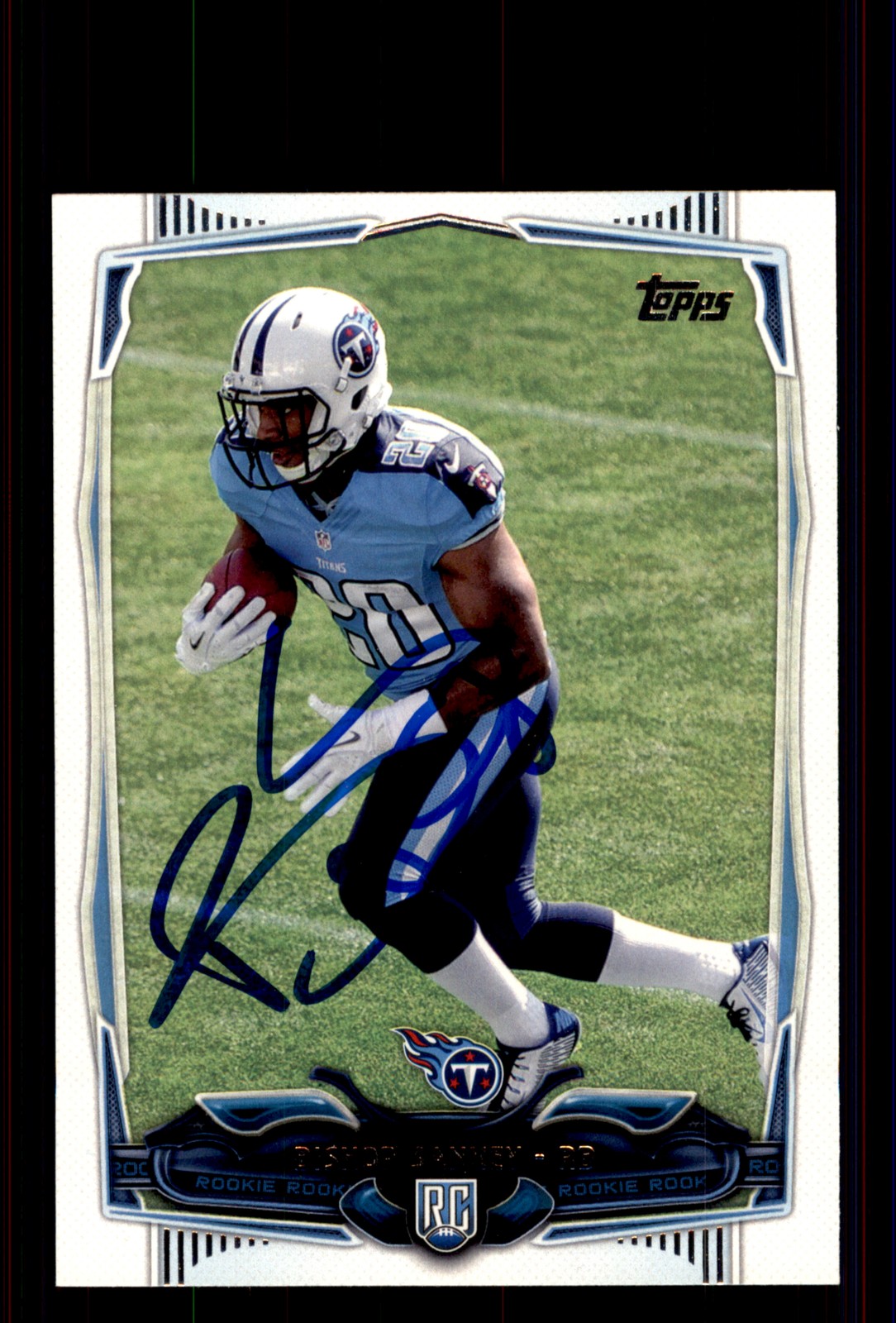 Signed Football Card Auto Bishop Sankey 2014 Topps #360 Tennessee Titans