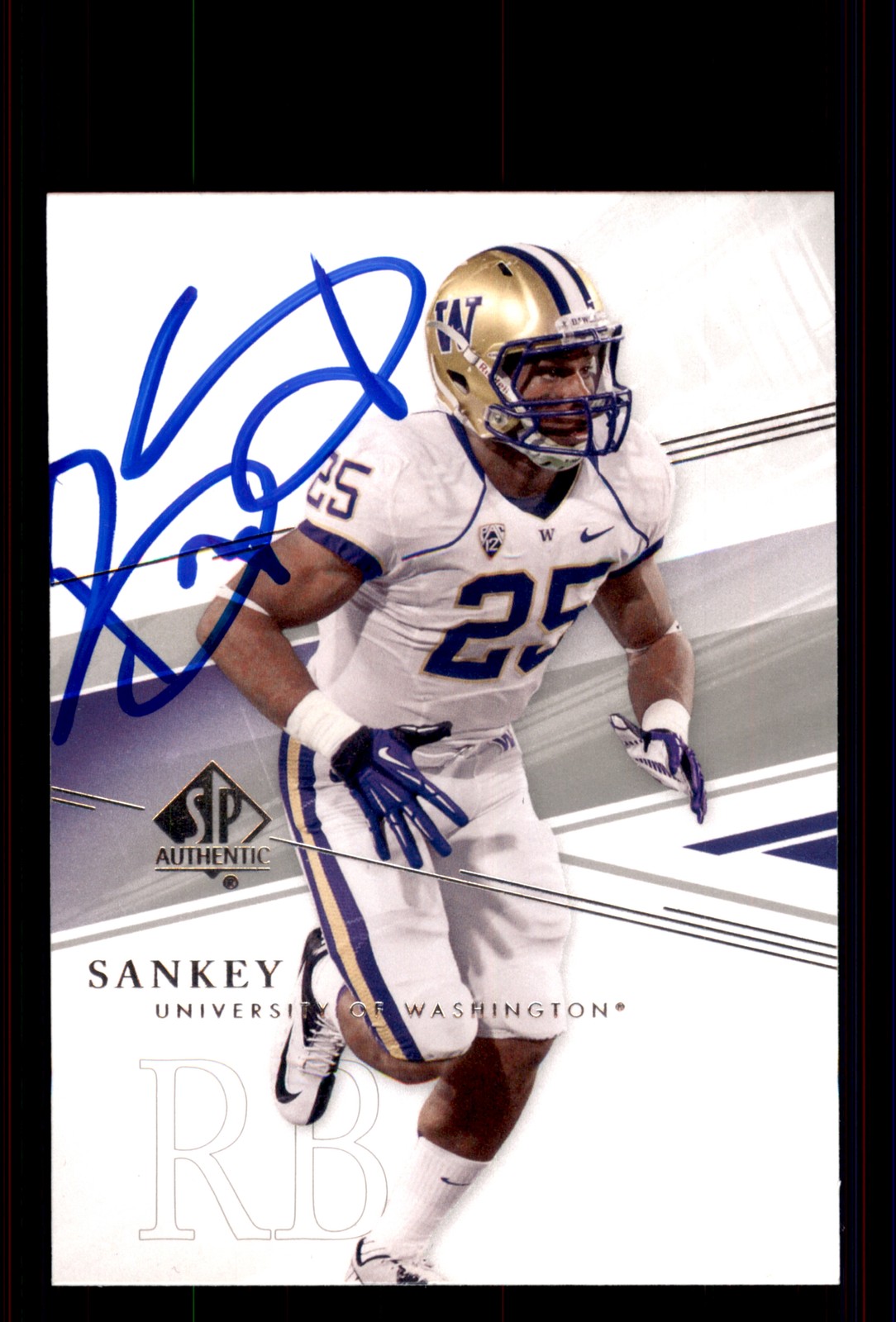 Signed Football Card Auto Bishop Sankey 2014 SP Authentic #3 Washington Huskies
