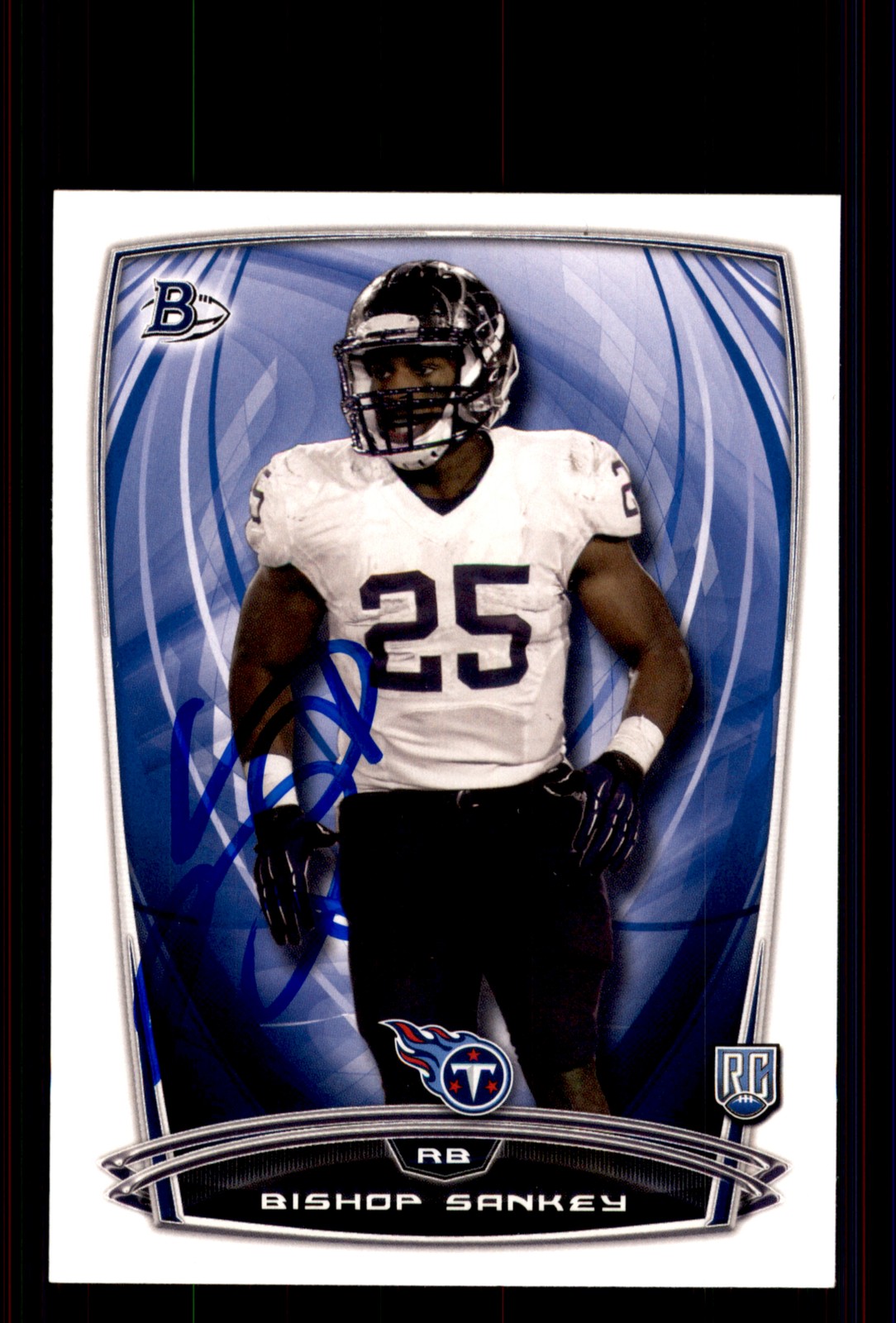 Signed Football Card Auto Bishop Sankey 2014 Bowman #83 Tennessee Titans