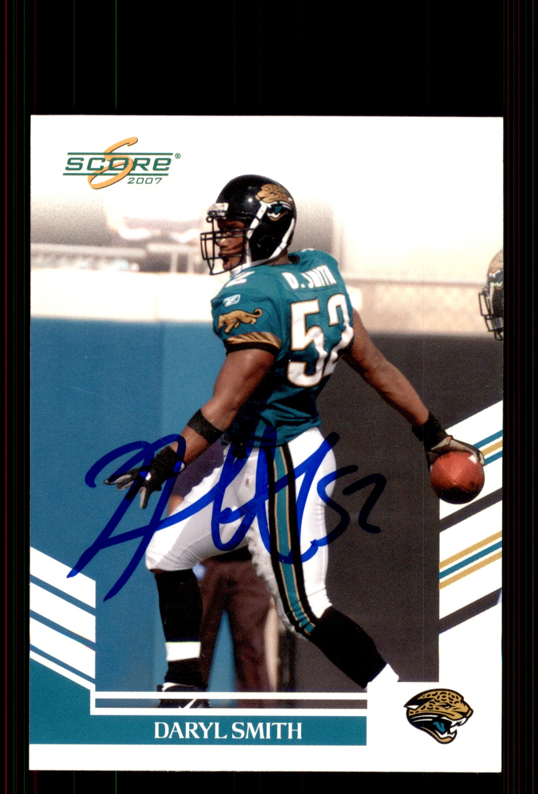 Signed Football Card Auto Daryl Smith 2007 Score #239 Jacksonville Jaguars
