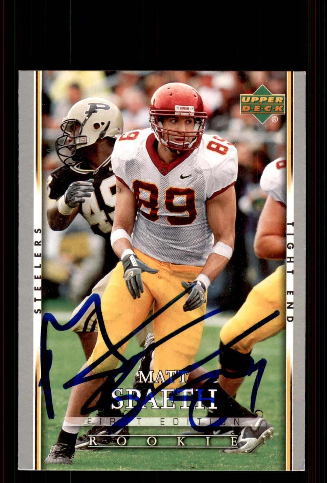 Signed Football Card Auto Matt Spaeth 2007 Upper Deck First Edition #184