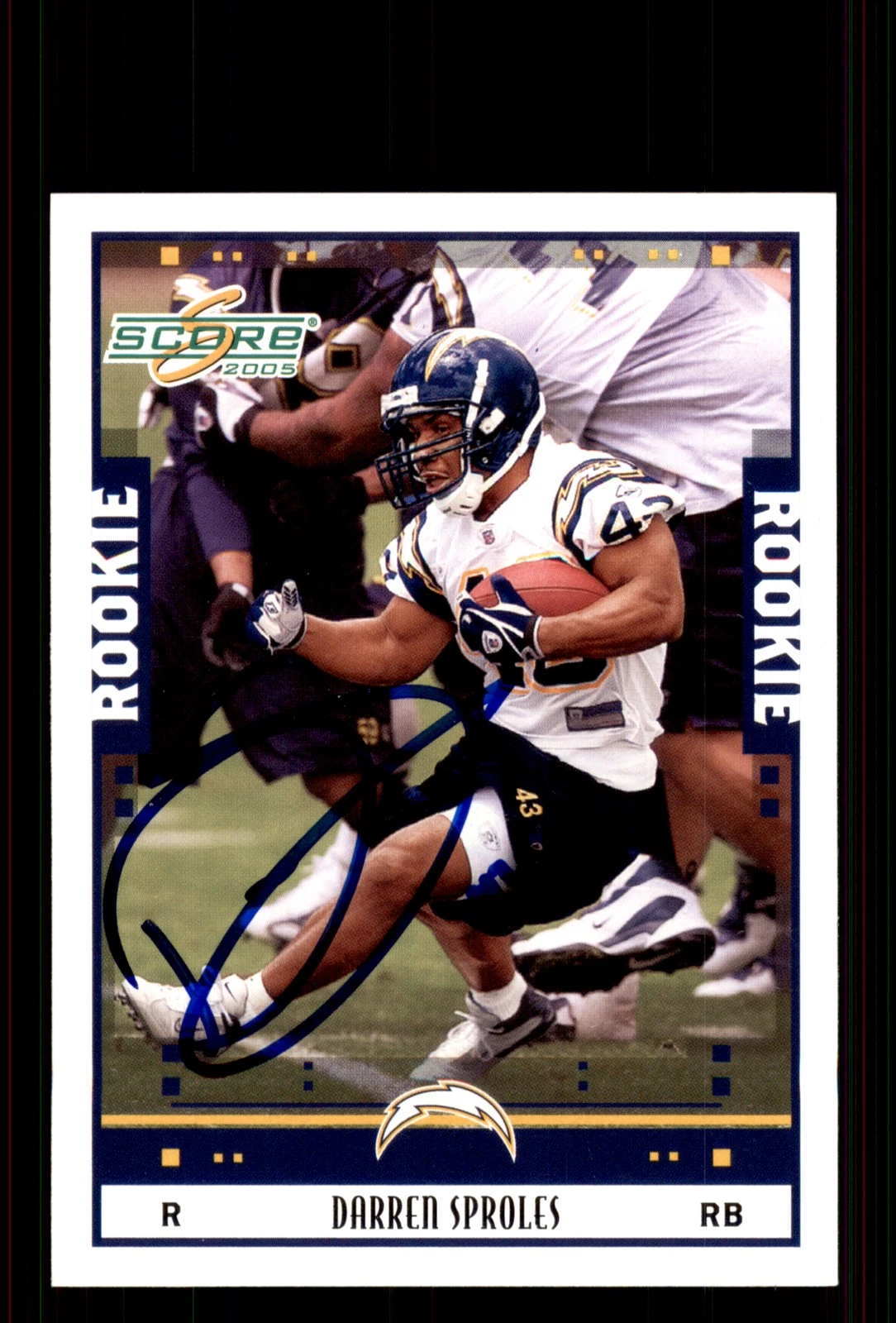 Signed Football Card Auto Darren Sproles 2005 Score #384 San Diego Chargers