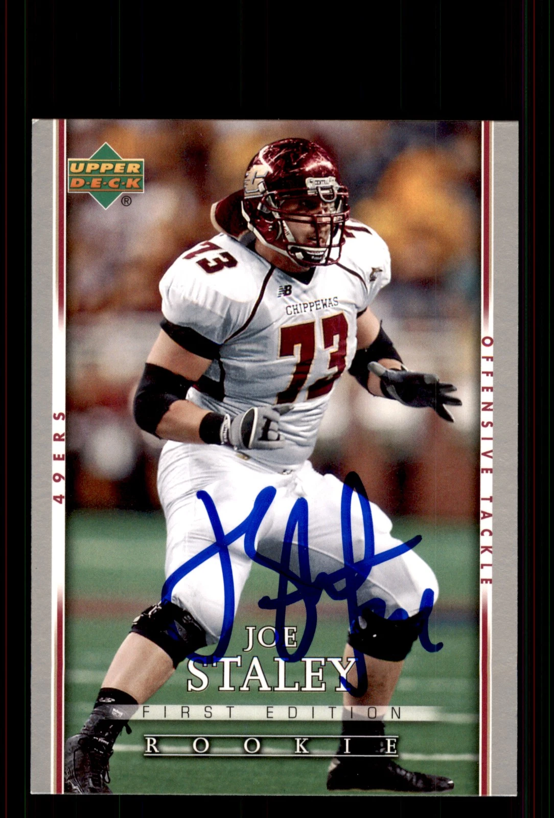 Signed Football Card Auto Joe Staley 2007 Upper Deck First Edition #167 49ers