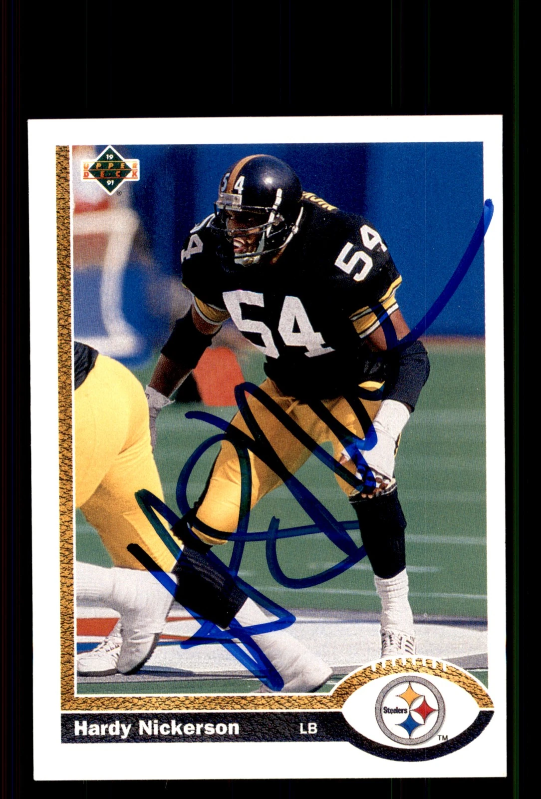 Signed Football Card Auto Hardy Nickerson 1991 Upper Deck #521 Steelers