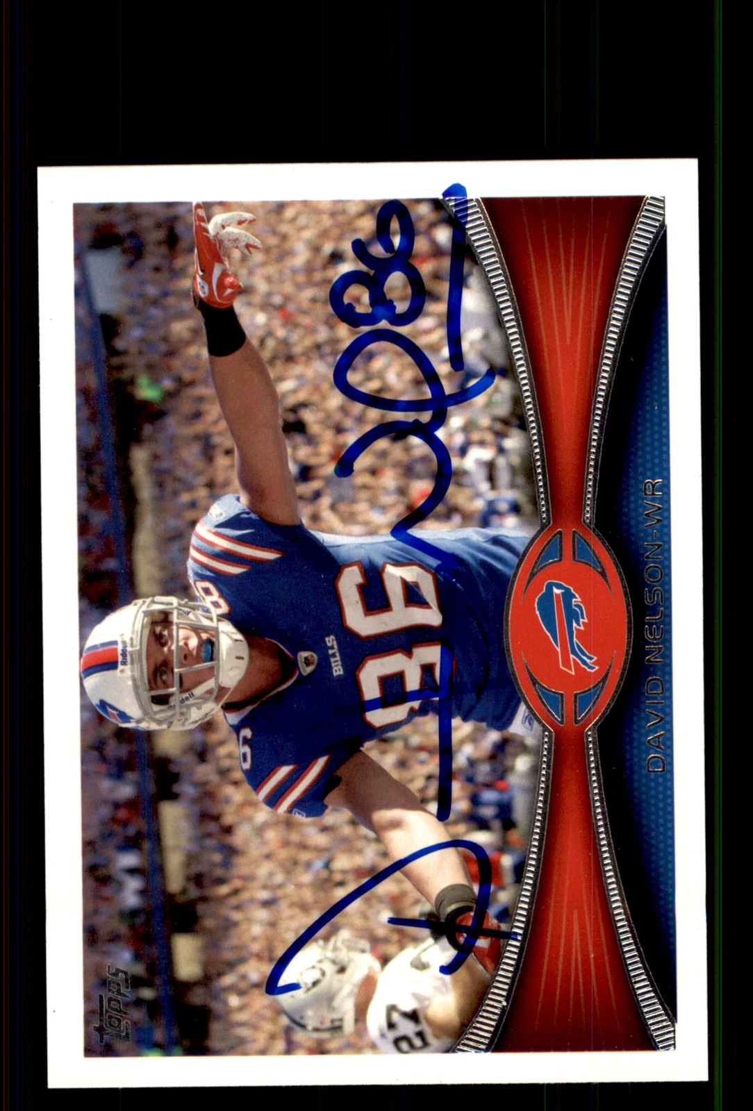 Signed Football Card Auto David Nelson 2012 Topps #255 Buffalo Bills
