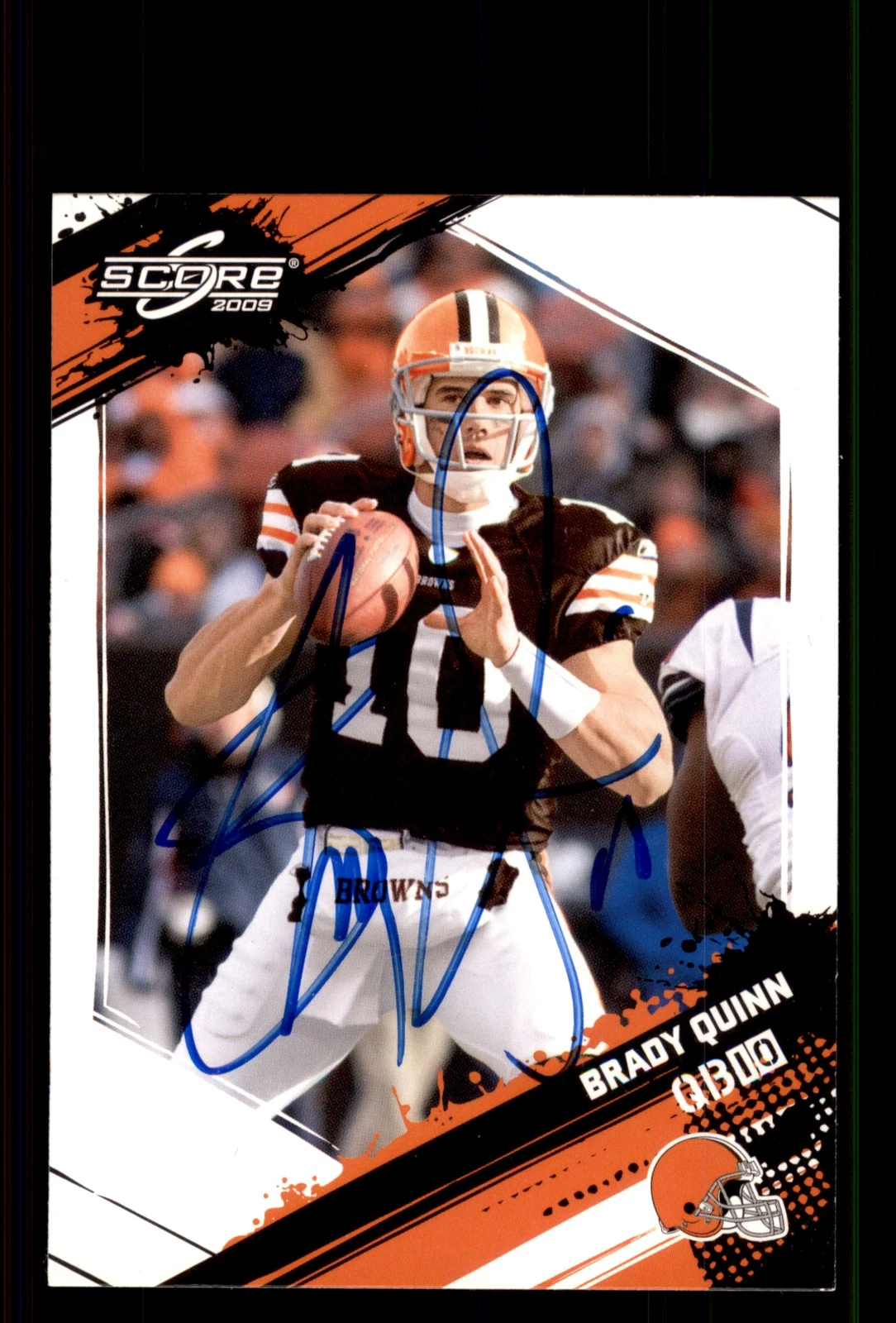 Signed Football Card Auto Brady Quinn 2009 Score #65 Cleveland Browns