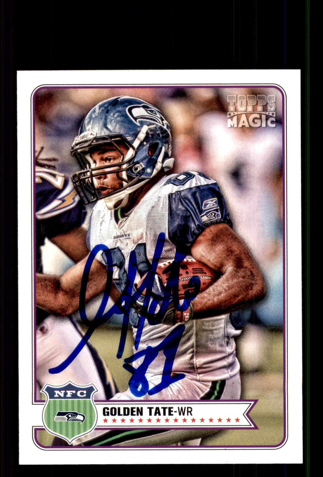 Signed Football Card Auto Golden Tate 2012 Topps Magic #162 Seattle Seahawks