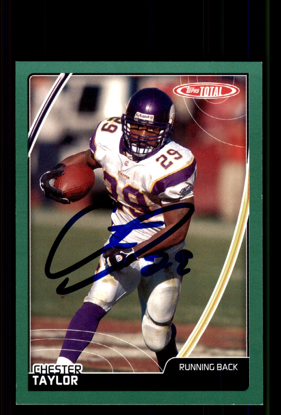 Signed Football Card Auto Chester Taylor 2007 Topps Total #314 Minnesota Vikings