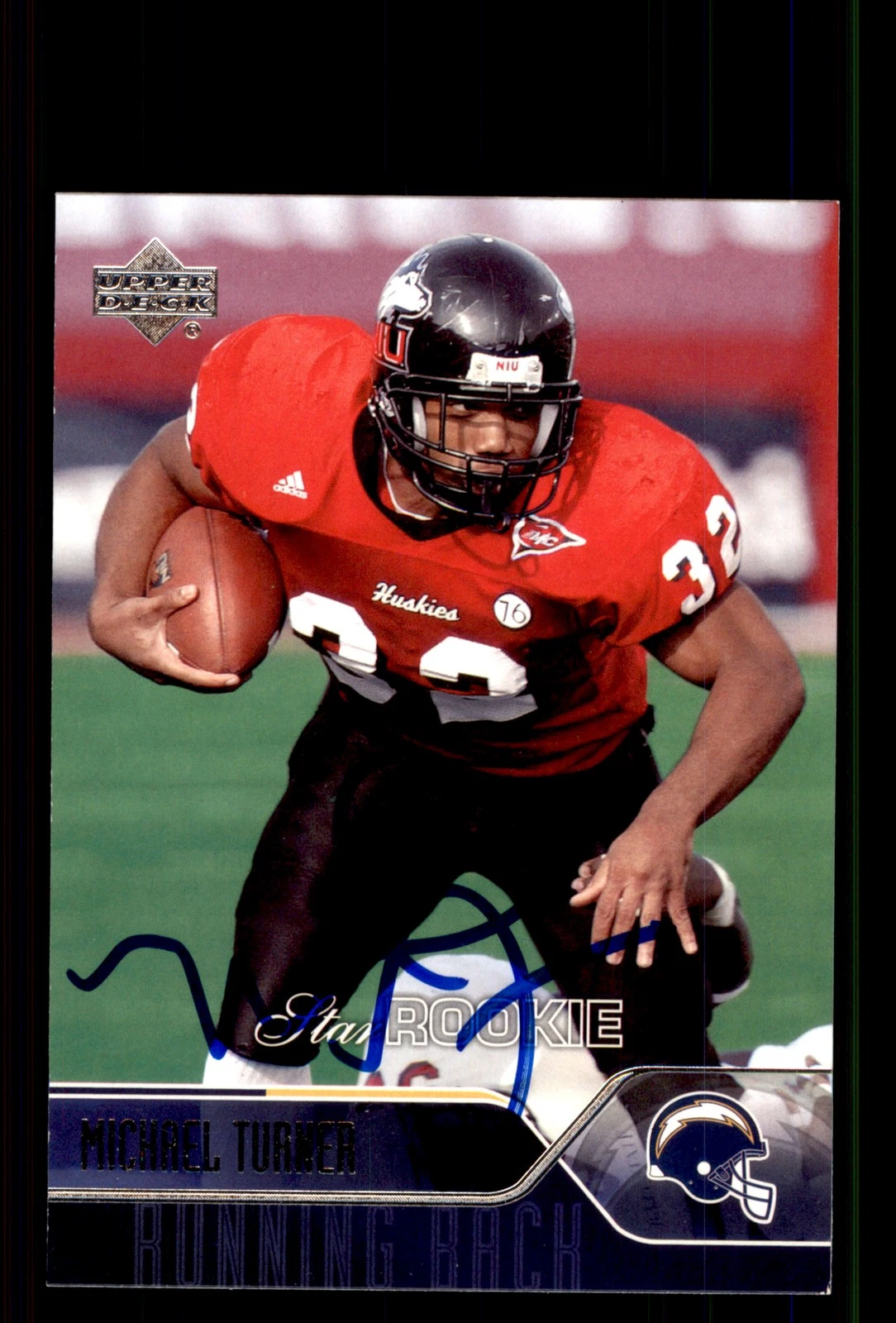 Signed Football Card Auto Michael Turner 2004 Upper Deck #246 San Diego Chargers