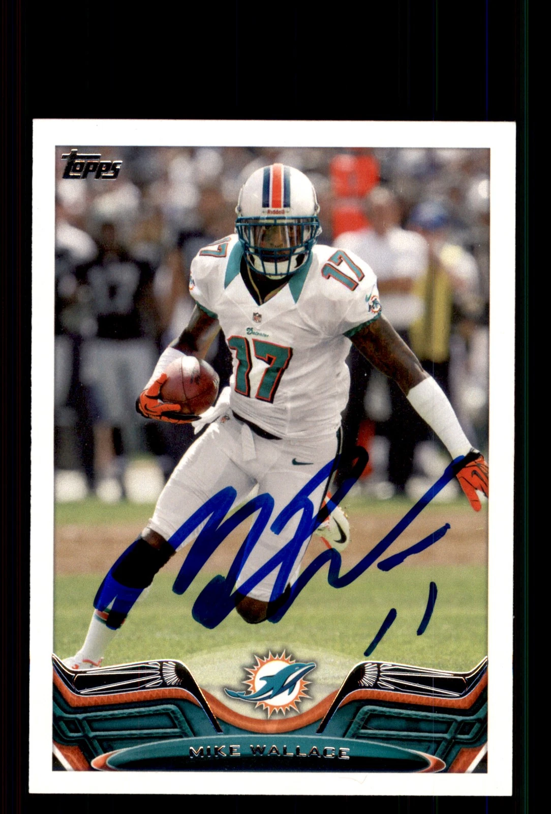 Signed Football Card Auto Mike Wallace 2013 Topps #393 Miami Dolphins