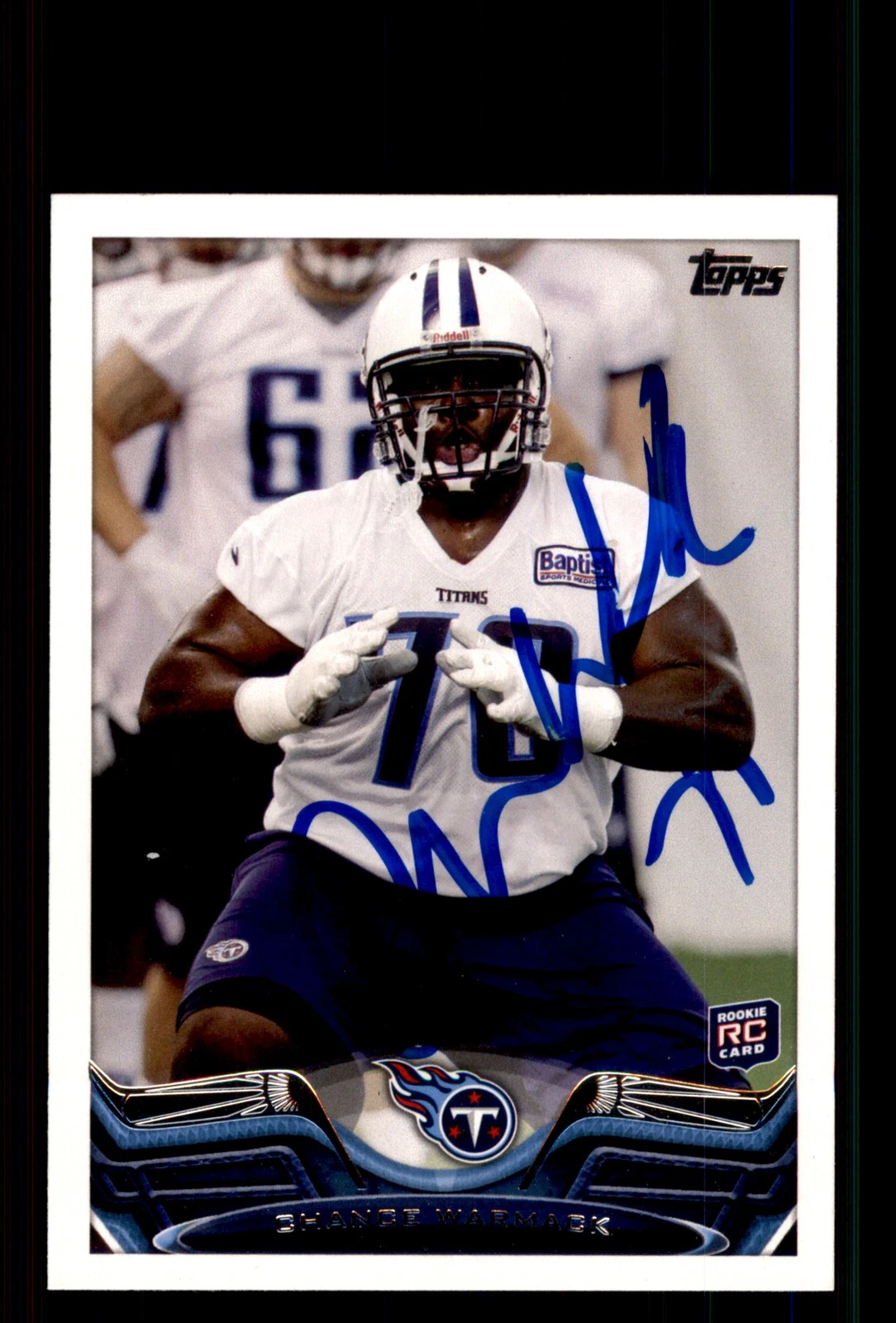 Signed Football Card Auto Chance Warmack 2013 Topps #379 Tennessee Titans