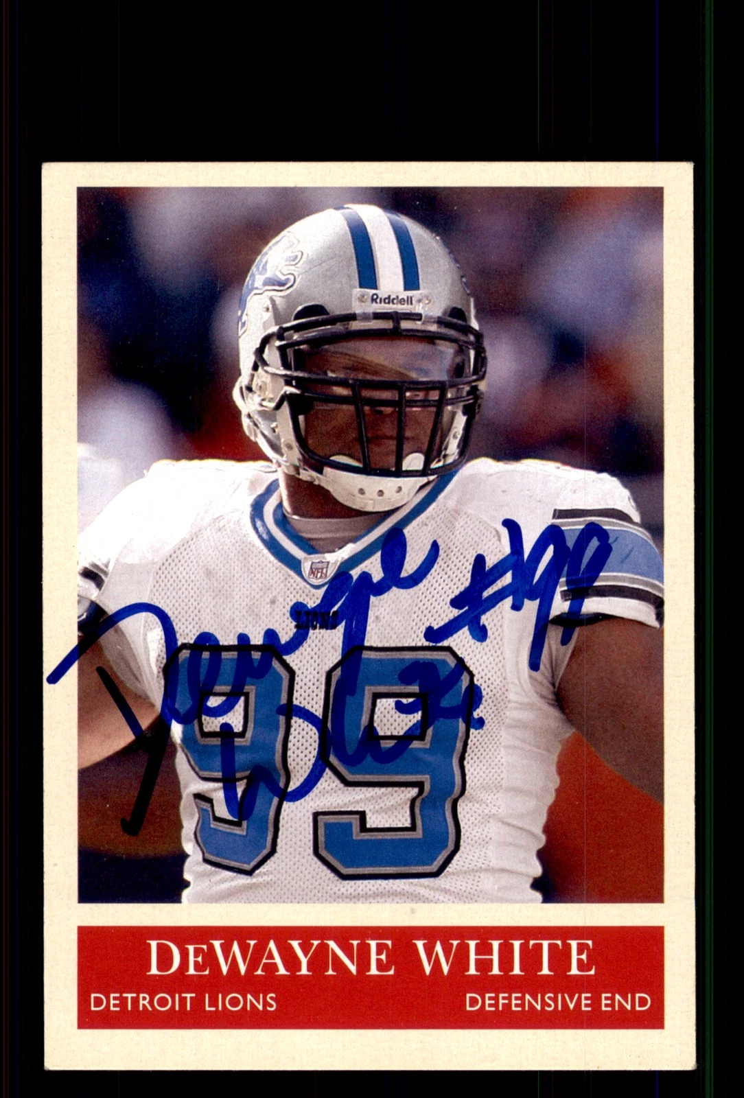 Signed Football Card Auto DeWayne White 2009 Philadelphia #70 Detroit Lions
