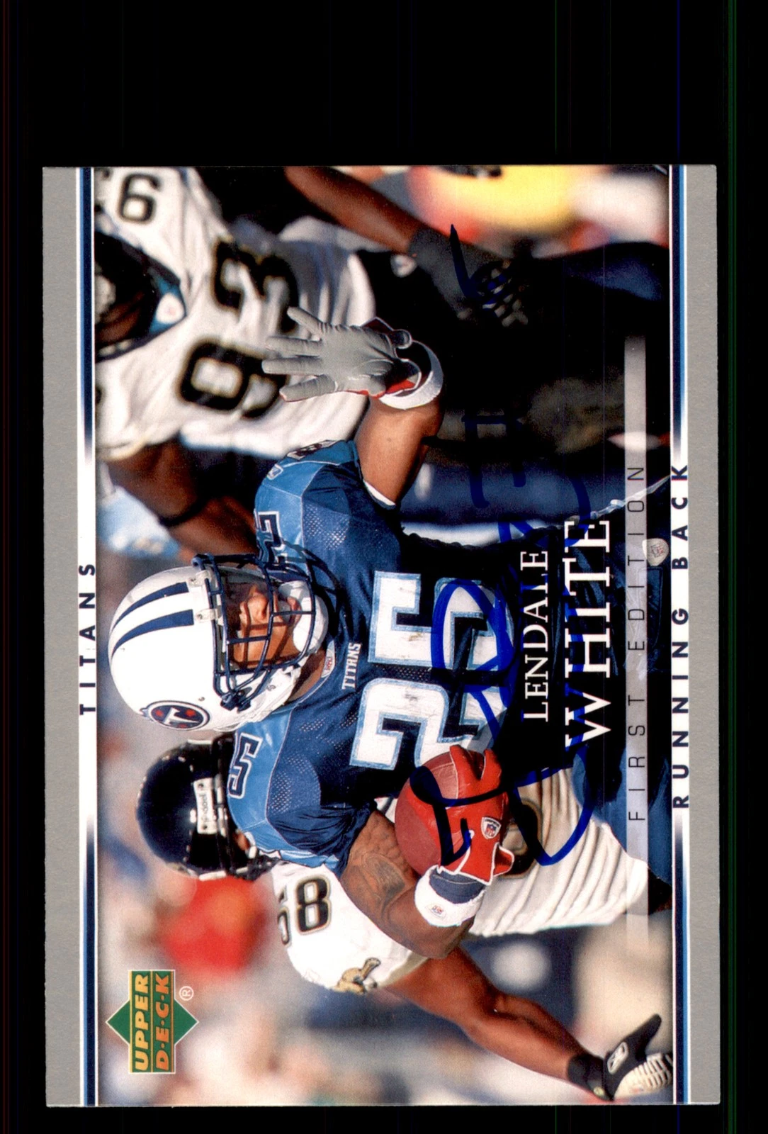 Signed Football Card Auto LenDale White 2007 Upper Deck #192 Tennessee Titans