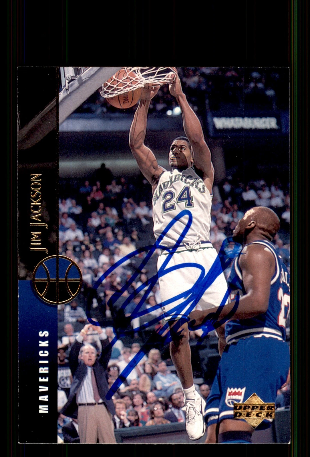 Signed Basketball Card Auto Jim Jackson 1994-95 Upper Deck #131 Mavericks