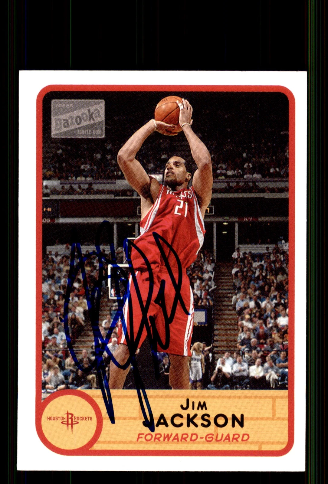 Signed Basketball Card Auto Jim Jackson 2003-04 Bazooka #147 Houston Rockets
